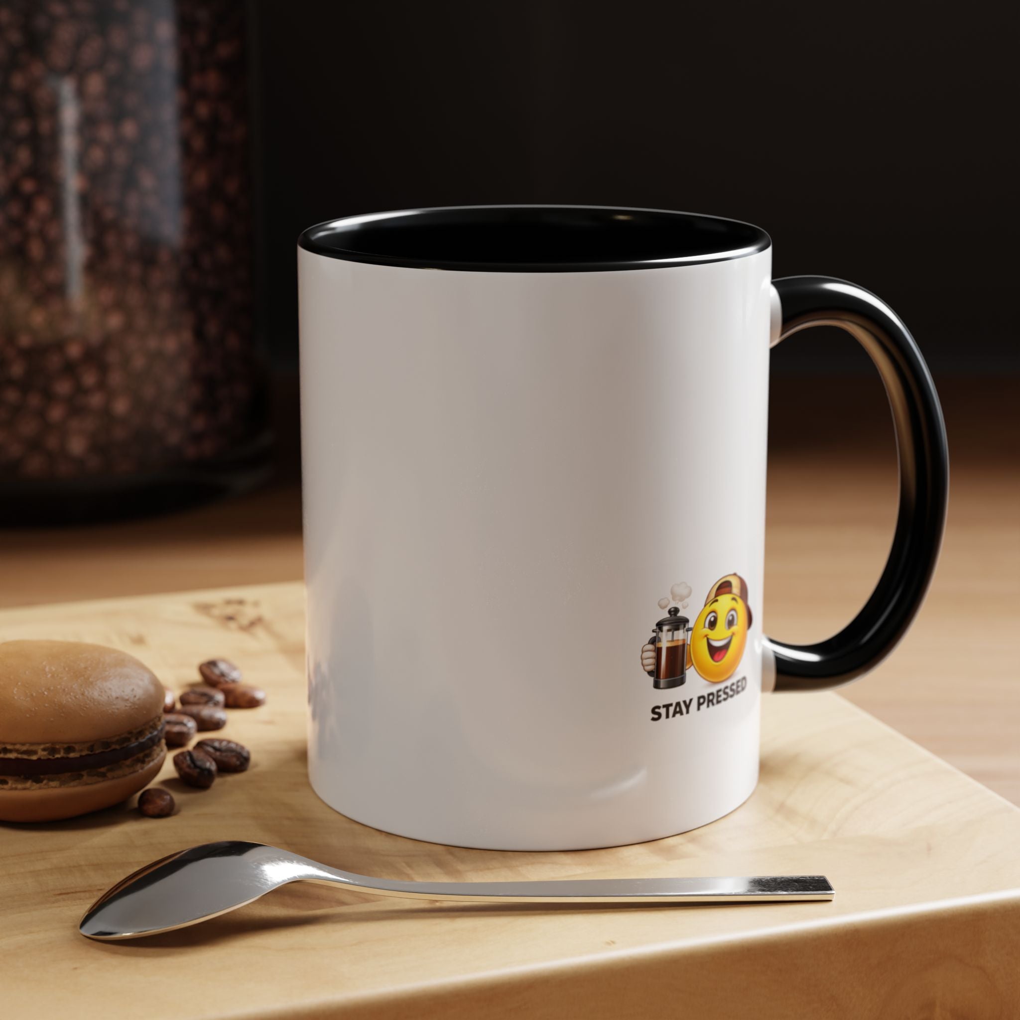 "I almost quit this job everyday" Espresso Mug — Funny Coffee Emoji Accent Mug (11/15 oz)