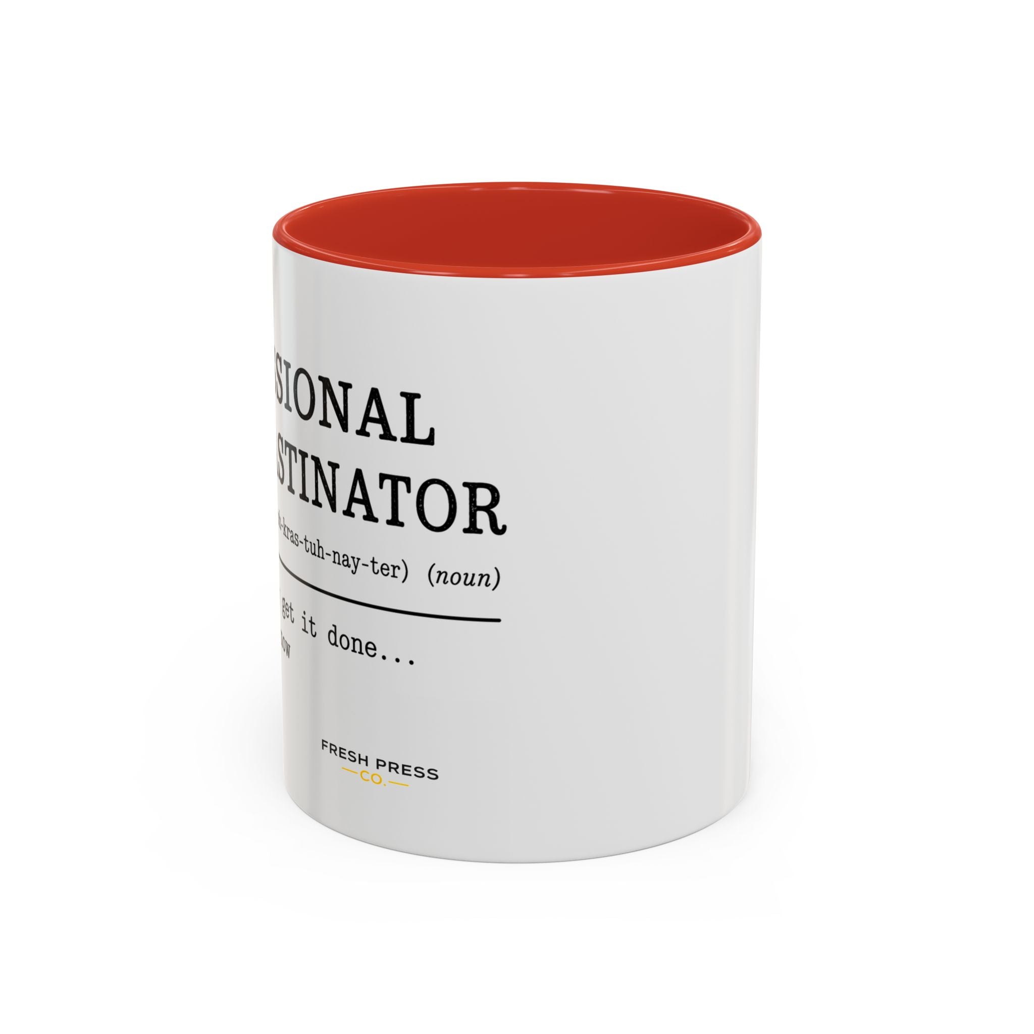 "Professional Procrastinator" Accent Coffee Mug — Funny Student Gift (11/15oz)