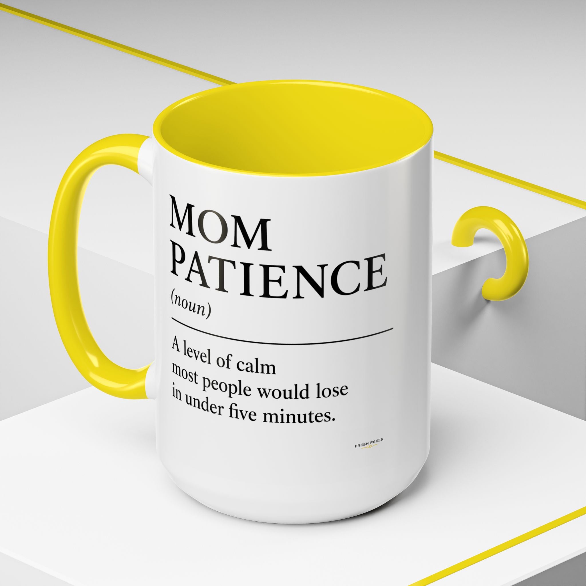 Stay Pressed Coffee Mug — Funny Espresso Emoji Accent Ceramic Mug (11/15oz)