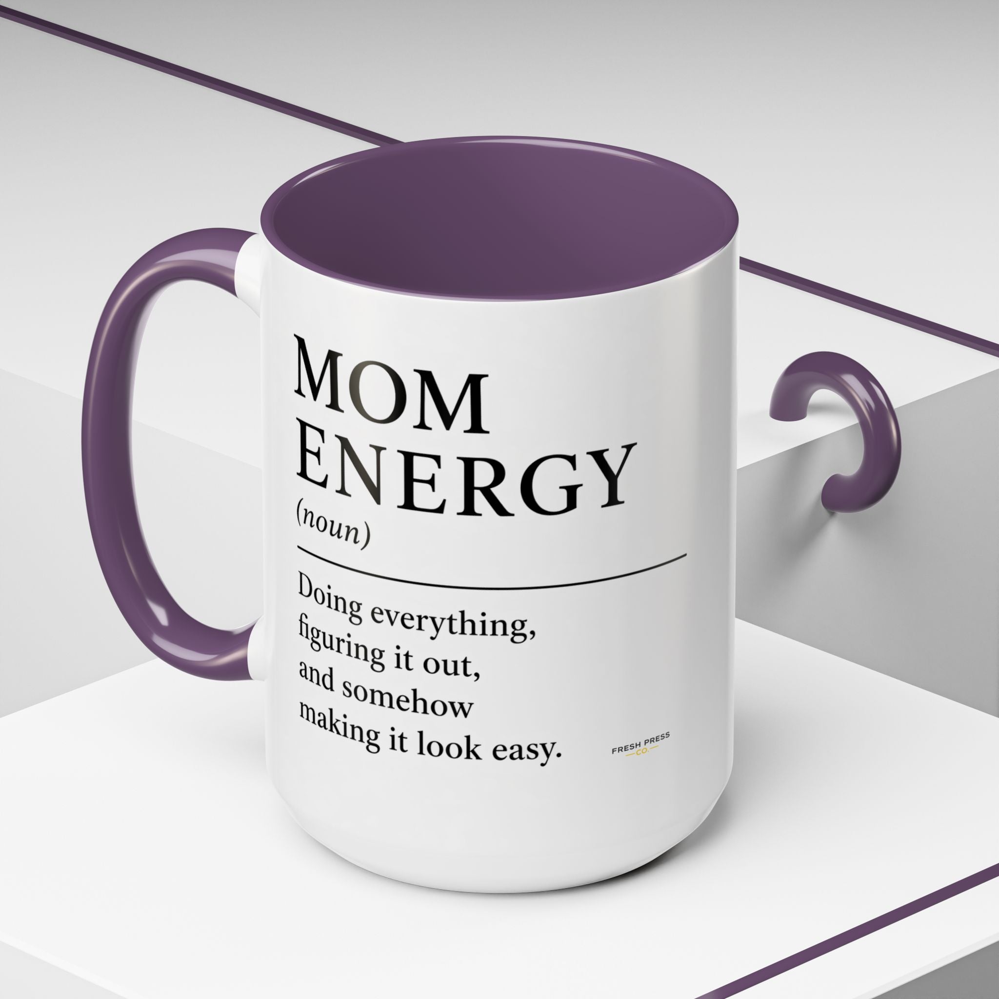 "Mom Energy" Coffee Mug —  Accent Mug (11/15oz)