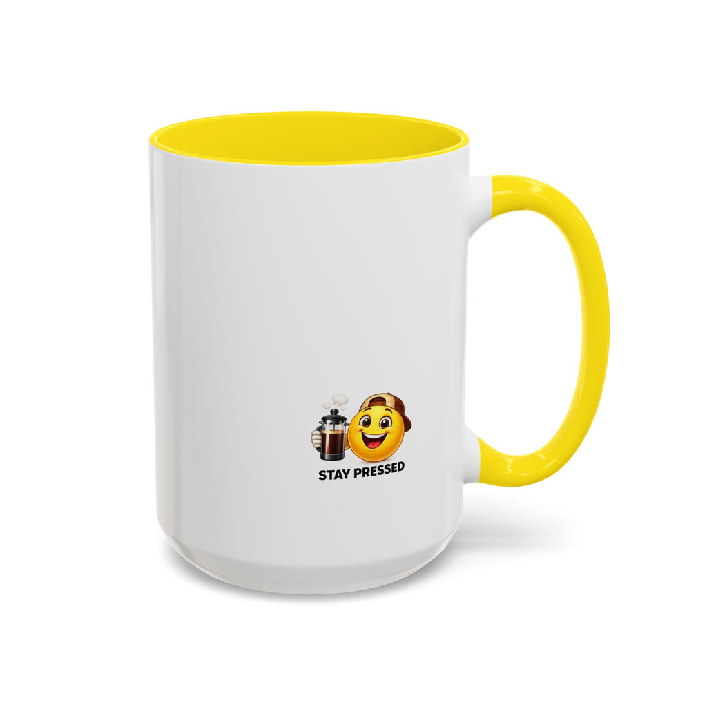 "I almost quit this job everyday" Espresso Mug — Funny Coffee Emoji Accent Mug (11/15 oz)