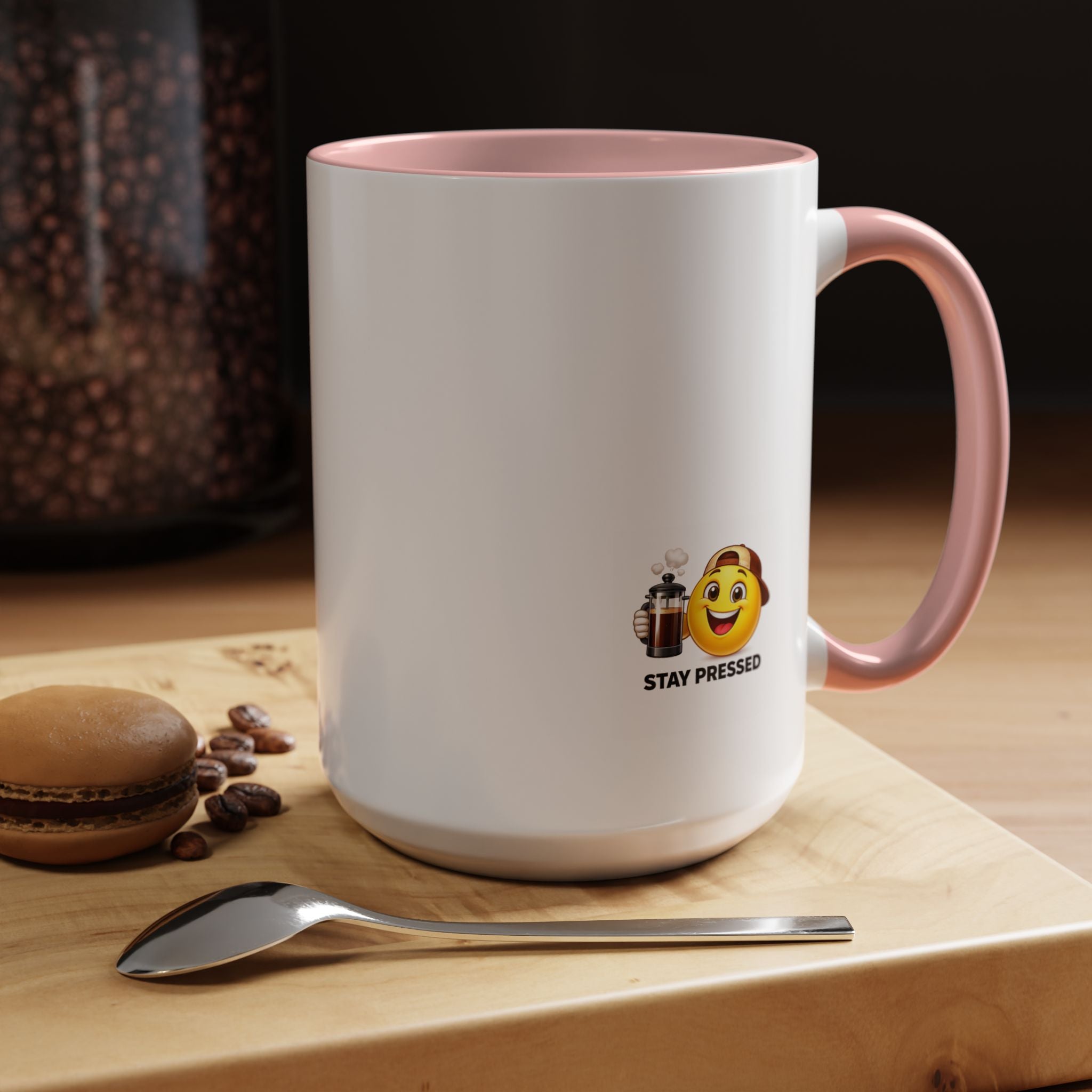 "I almost quit this job everyday" Espresso Mug — Funny Coffee Emoji Accent Mug (11/15 oz)