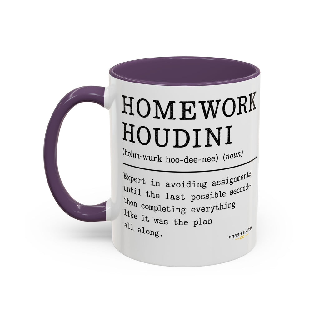 "Homework Houdini" Coffee Mug — Accent Mug