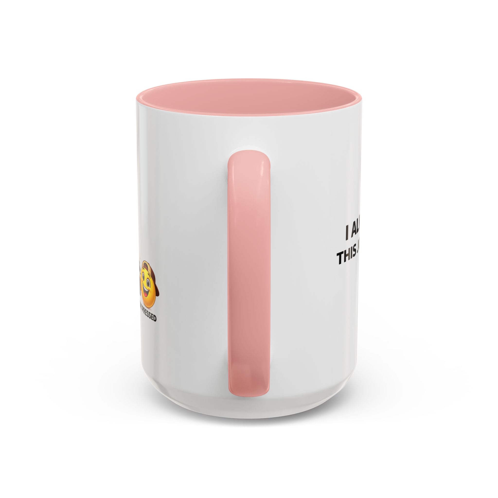 "I almost quit this job everyday" Espresso Mug — Funny Coffee Emoji Accent Mug (11/15 oz)