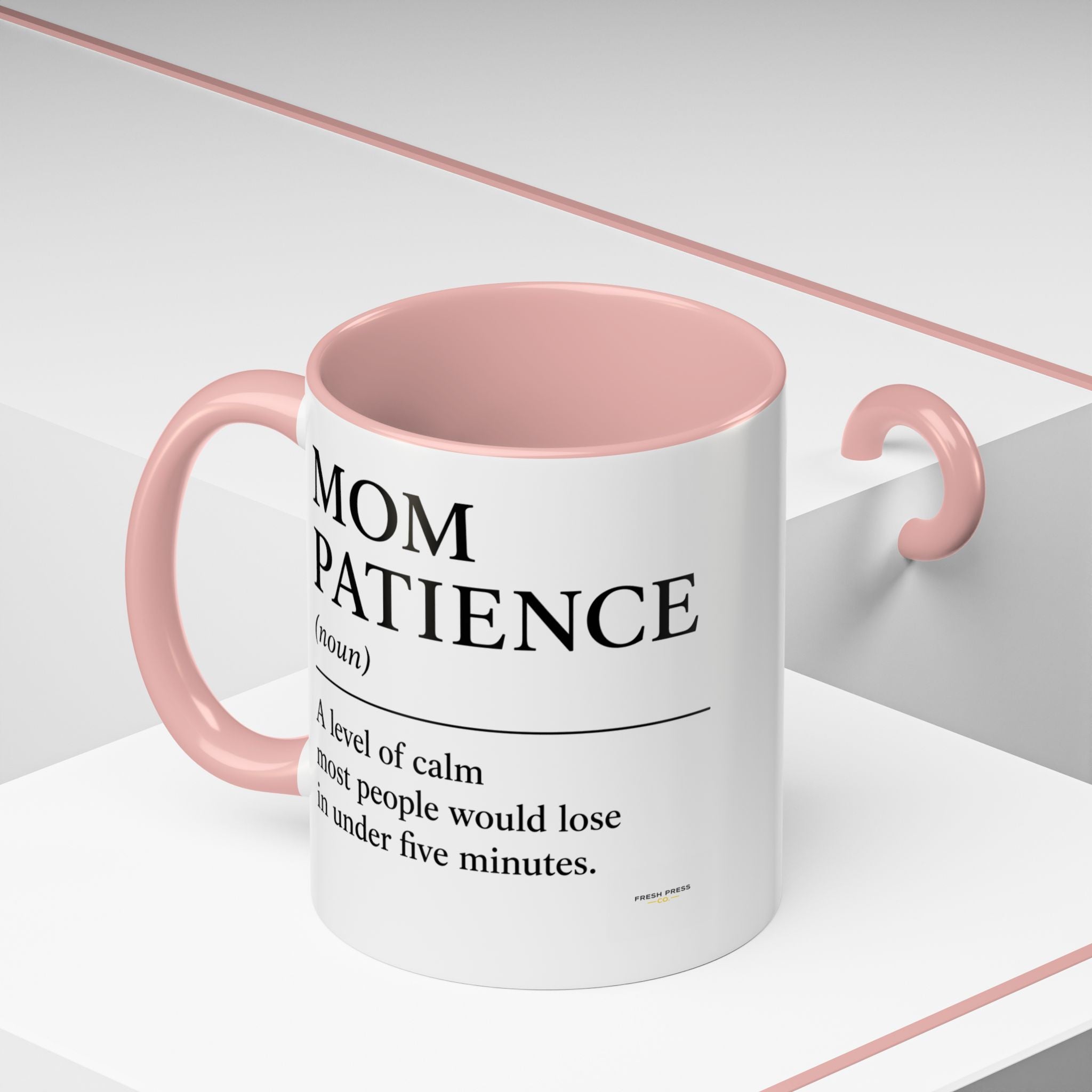Stay Pressed Coffee Mug — Funny Espresso Emoji Accent Ceramic Mug (11/15oz)