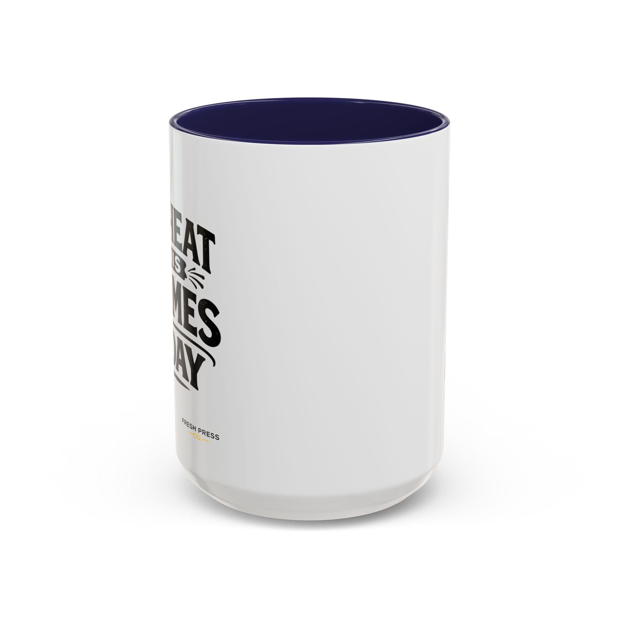 "I Reheat This Four Times A Day" Coffee Mug — Fun Espresso Emoji Accent Mug (11/15oz)