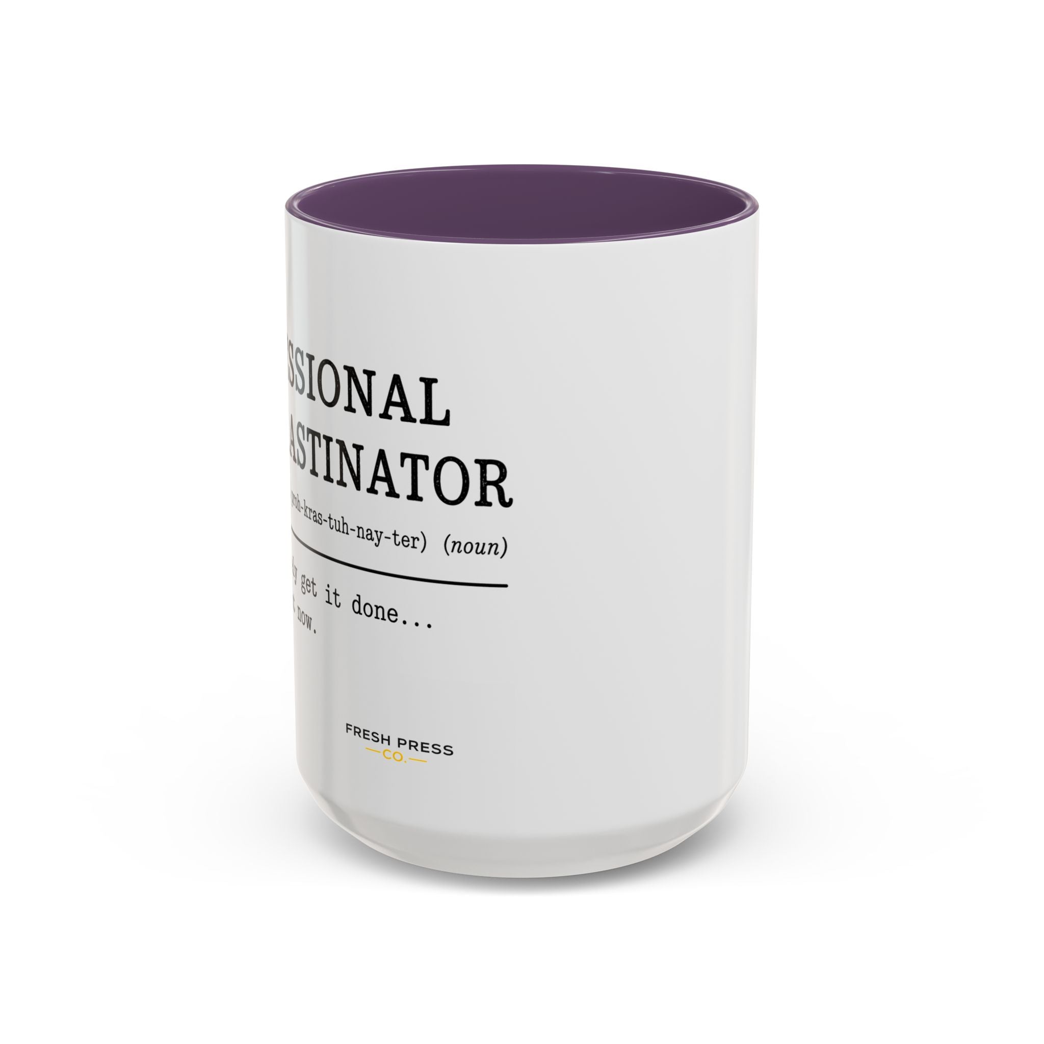 "Professional Procrastinator" Accent Coffee Mug — Funny Student Gift (11/15oz)