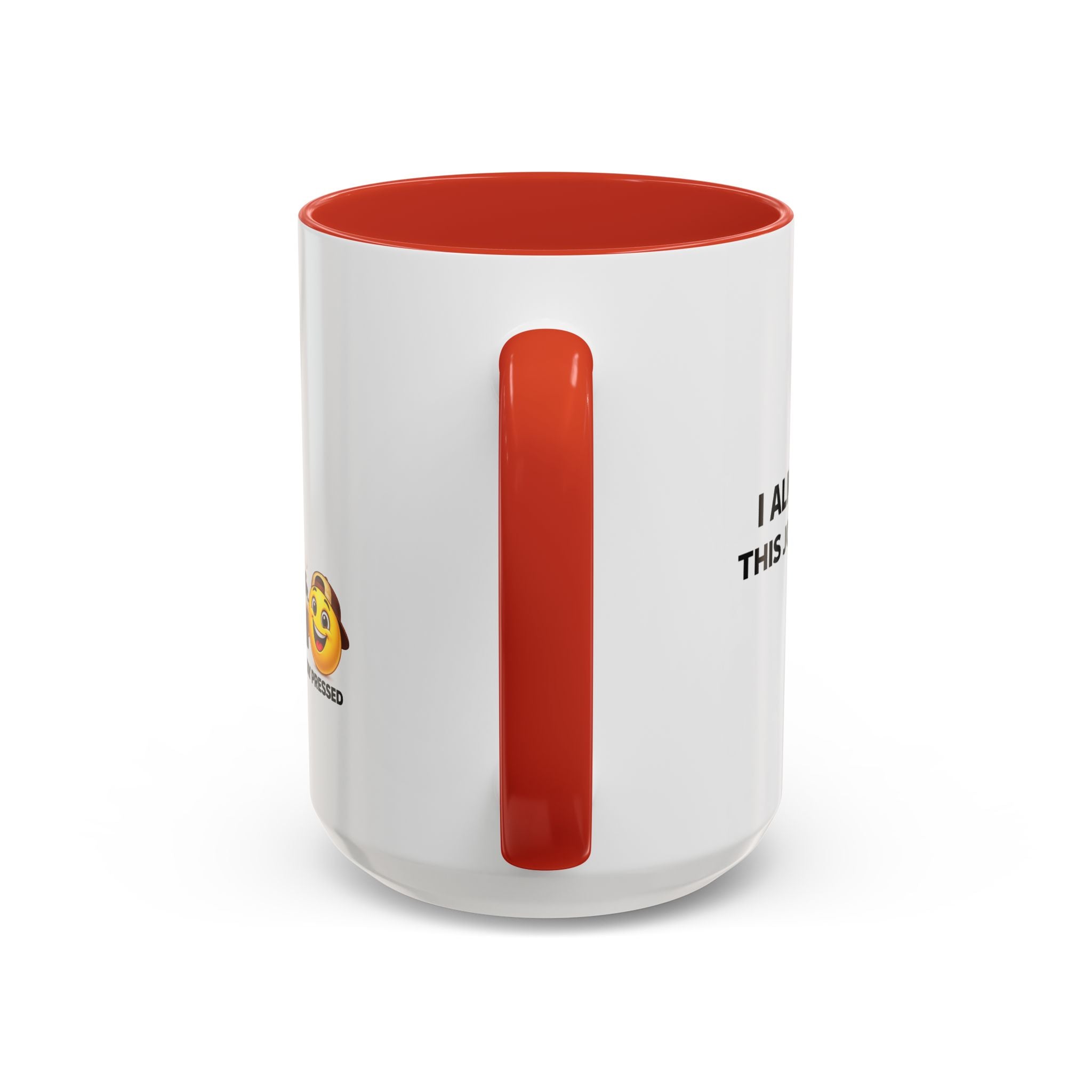 "I almost quit this job everyday" Espresso Mug — Funny Coffee Emoji Accent Mug (11/15 oz)