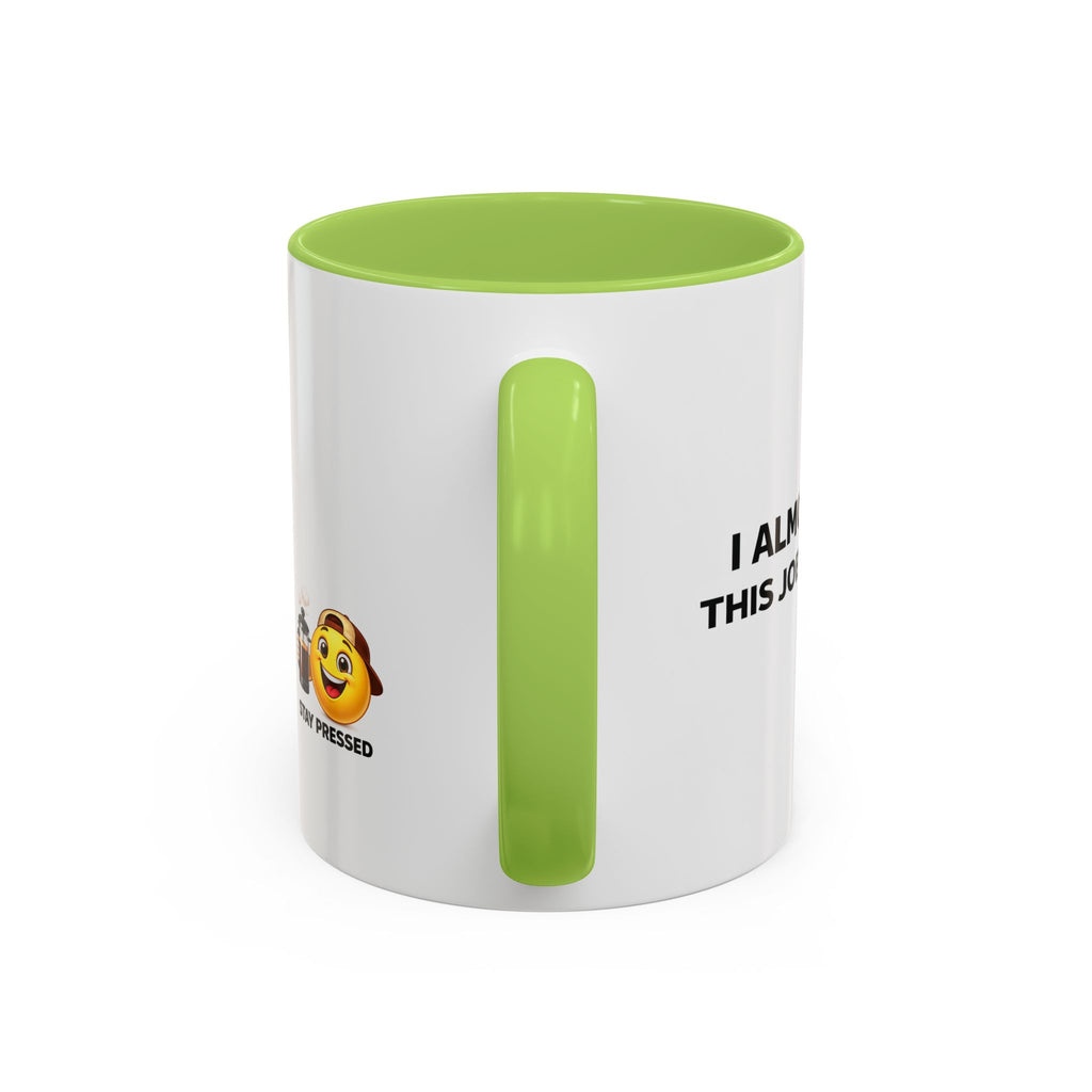 "I almost quit this job everyday" Espresso Mug — Funny Coffee Emoji Accent Mug (11/15 oz)