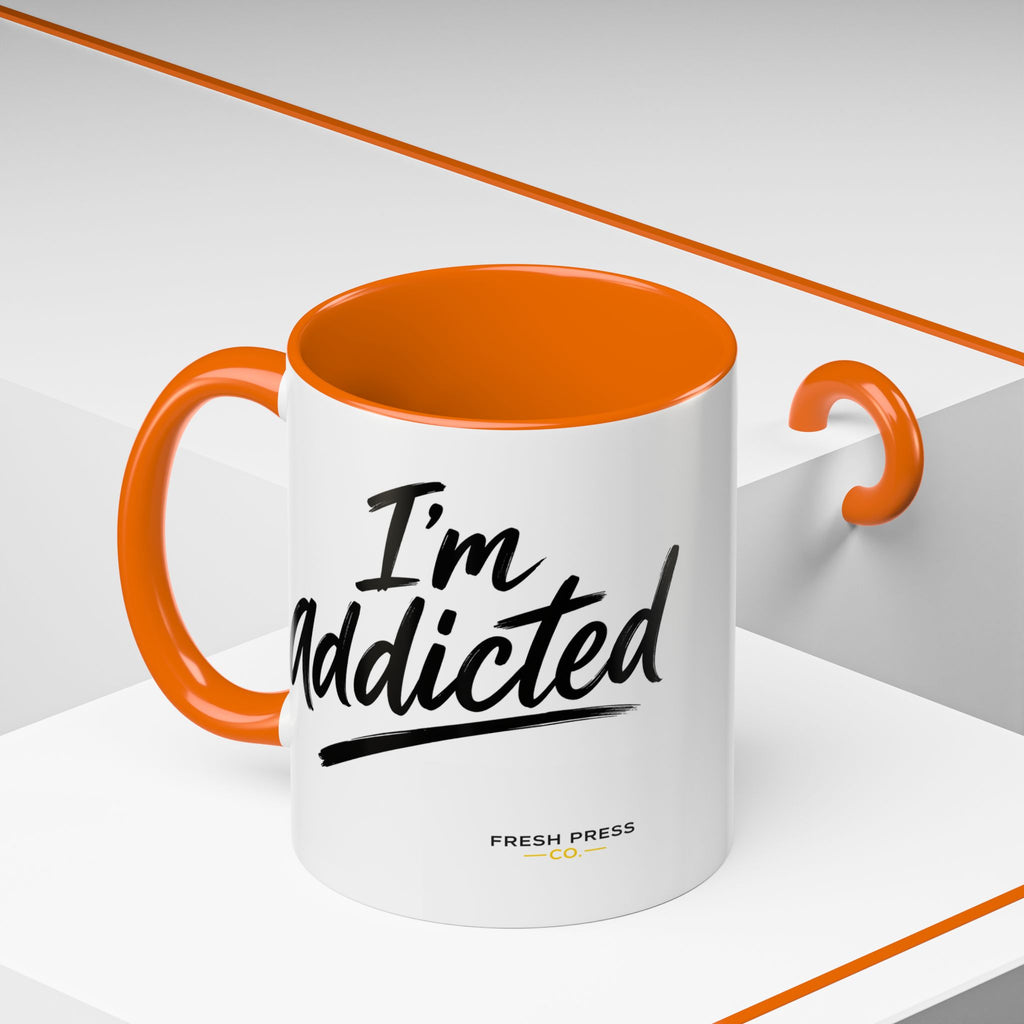 "Im Addicted" Coffee Mug – Funny Emoji Espresso Cup (11/15oz)