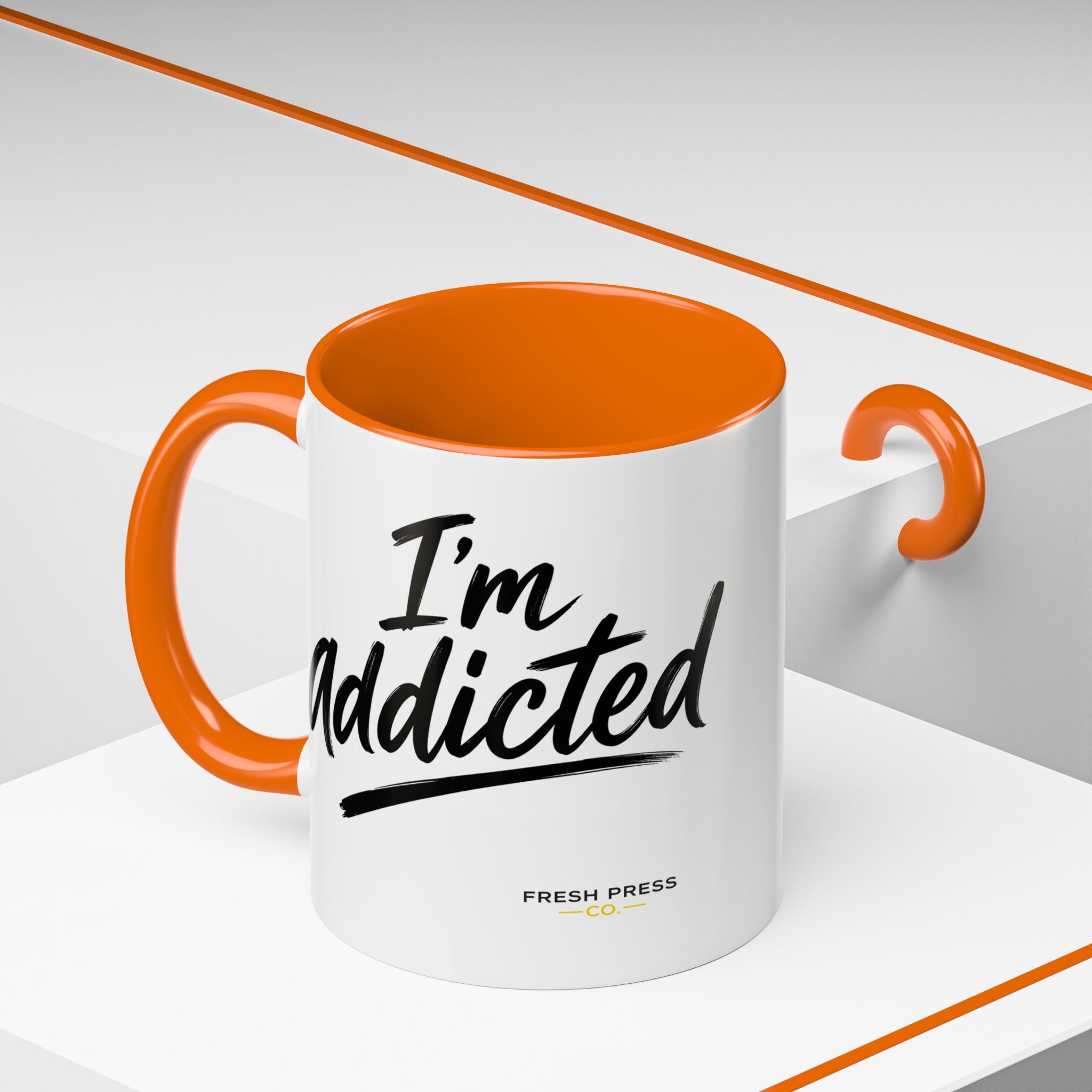 "Im Addicted" Coffee Mug – Funny Emoji Espresso Cup (11/15oz)
