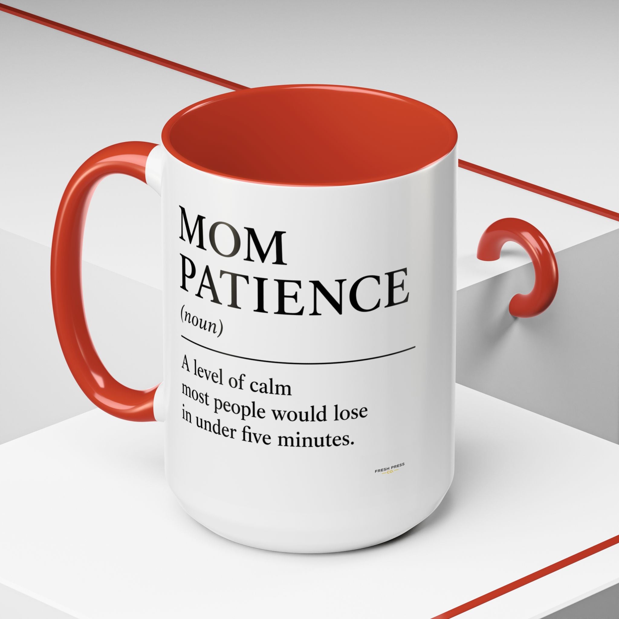 Stay Pressed Coffee Mug — Funny Espresso Emoji Accent Ceramic Mug (11/15oz)