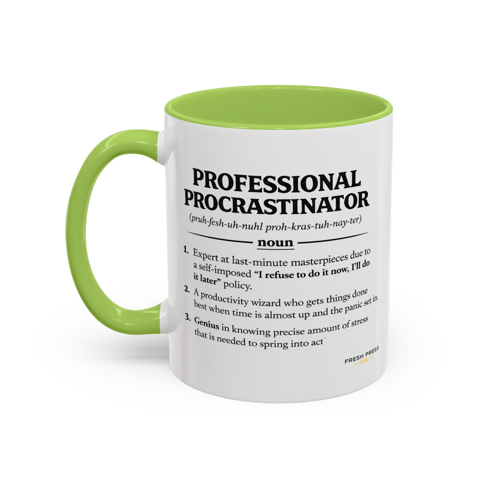 "Professional Procrastinator" Coffee Mug - accent Mug (11/15 oz)