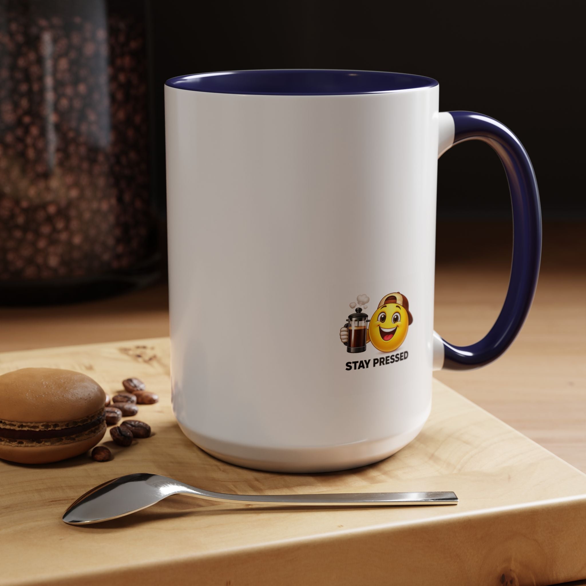 "I almost quit this job everyday" Espresso Mug — Funny Coffee Emoji Accent Mug (11/15 oz)