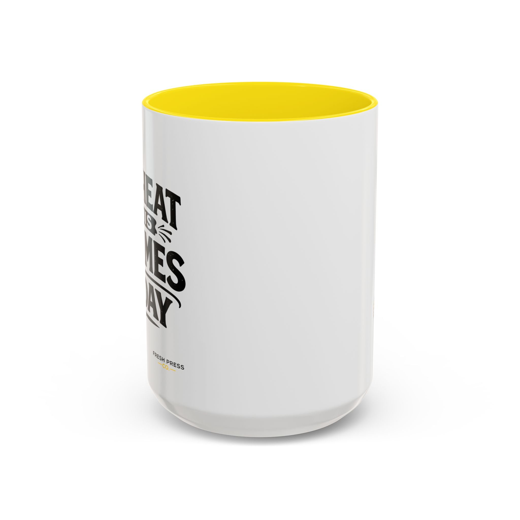 "I Reheat This Four Times A Day" Coffee Mug — Fun Espresso Emoji Accent Mug (11/15oz)