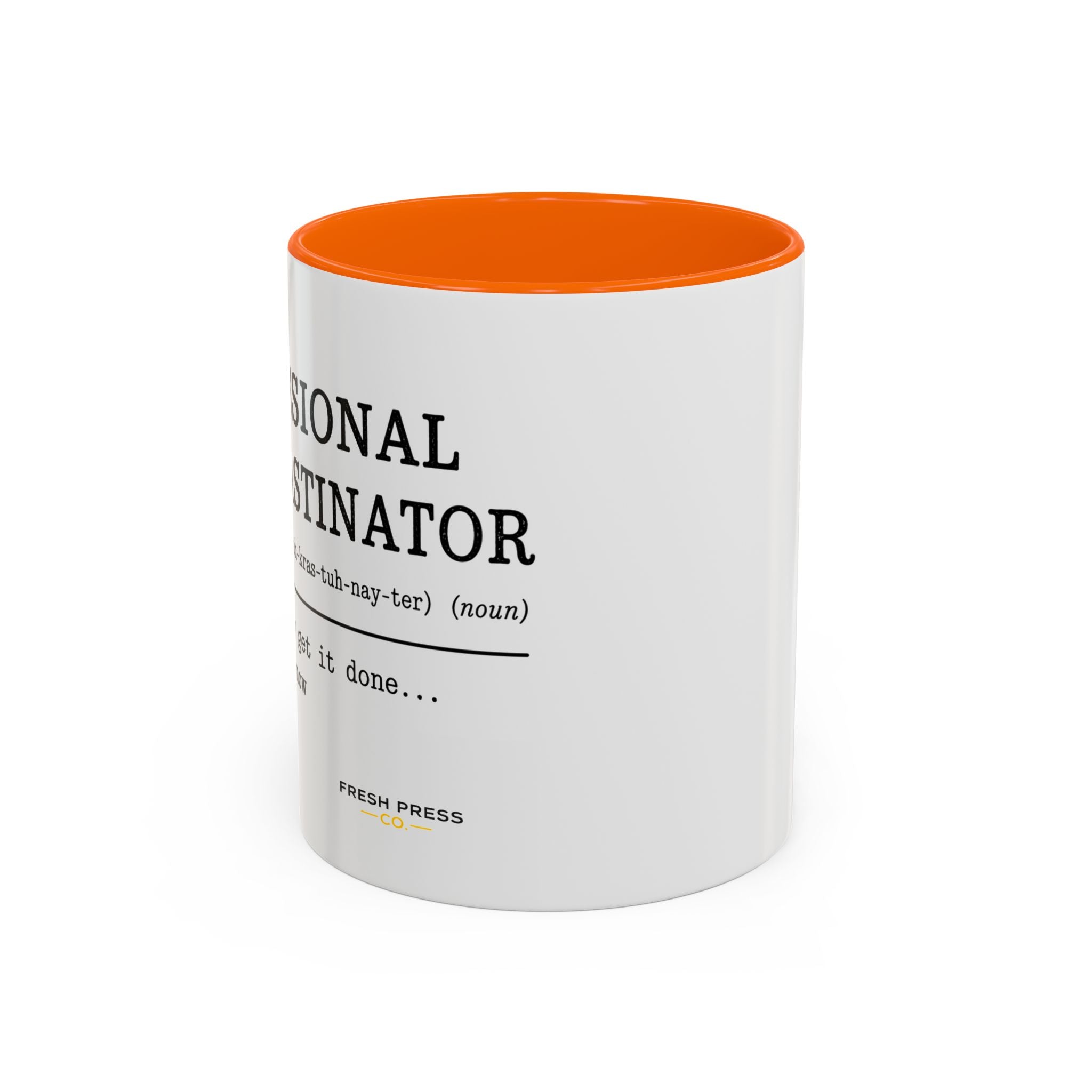 "Professional Procrastinator" Accent Coffee Mug — Funny Student Gift (11/15oz)