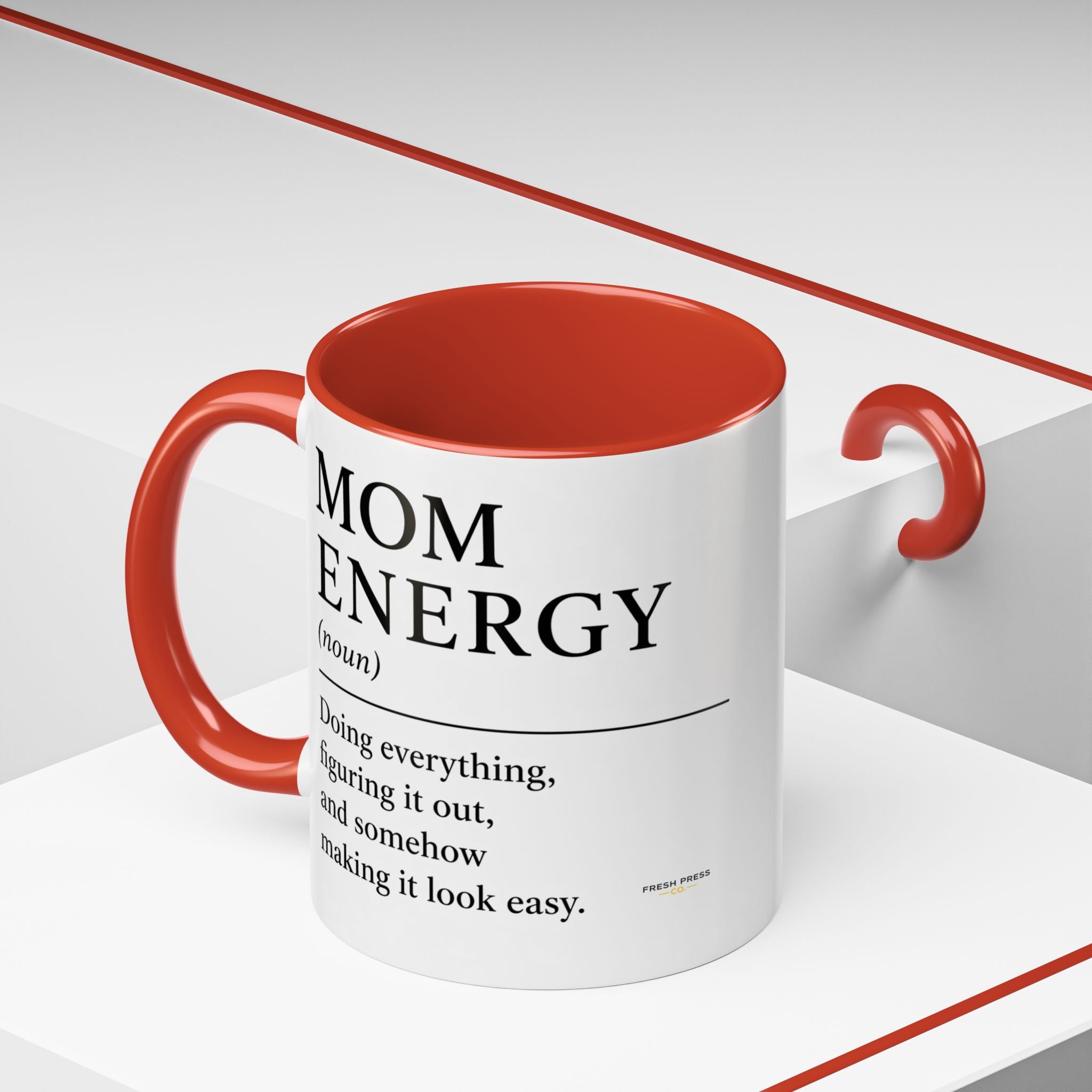 "Mom Energy" Coffee Mug —  Accent Mug (11/15oz)