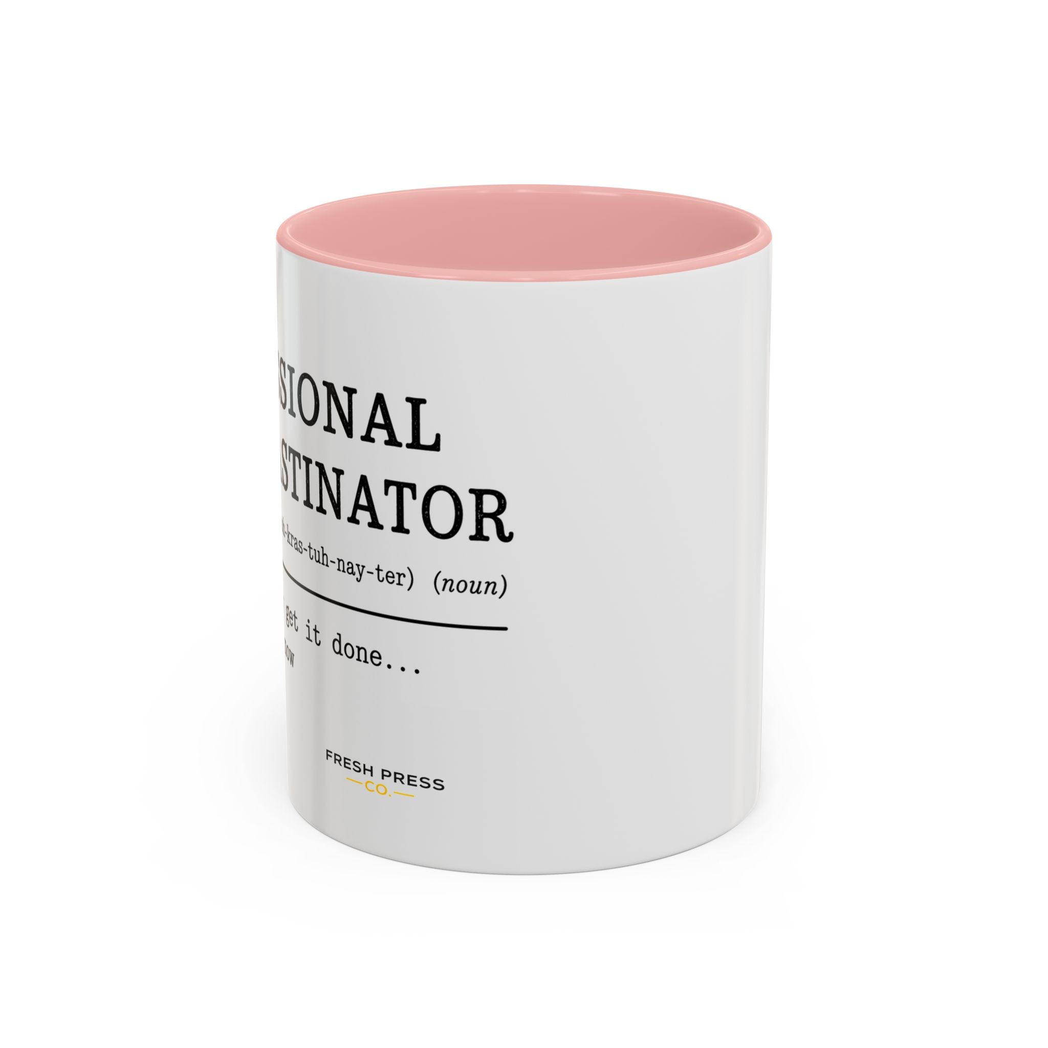 "Professional Procrastinator" Accent Coffee Mug — Funny Student Gift (11/15oz)