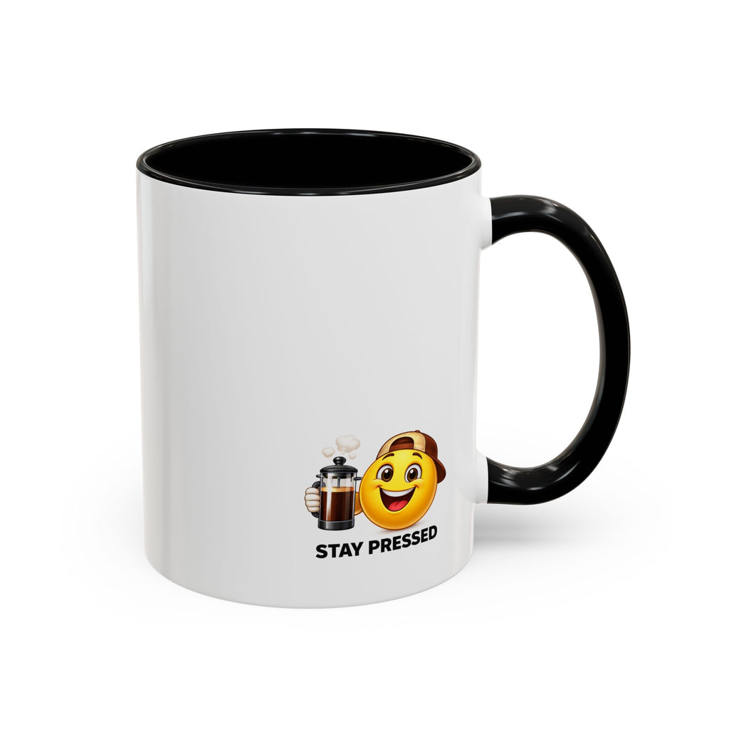 "I Reheat This Four Times A Day" Coffee Mug — Fun Espresso Emoji Accent Mug (11/15oz)