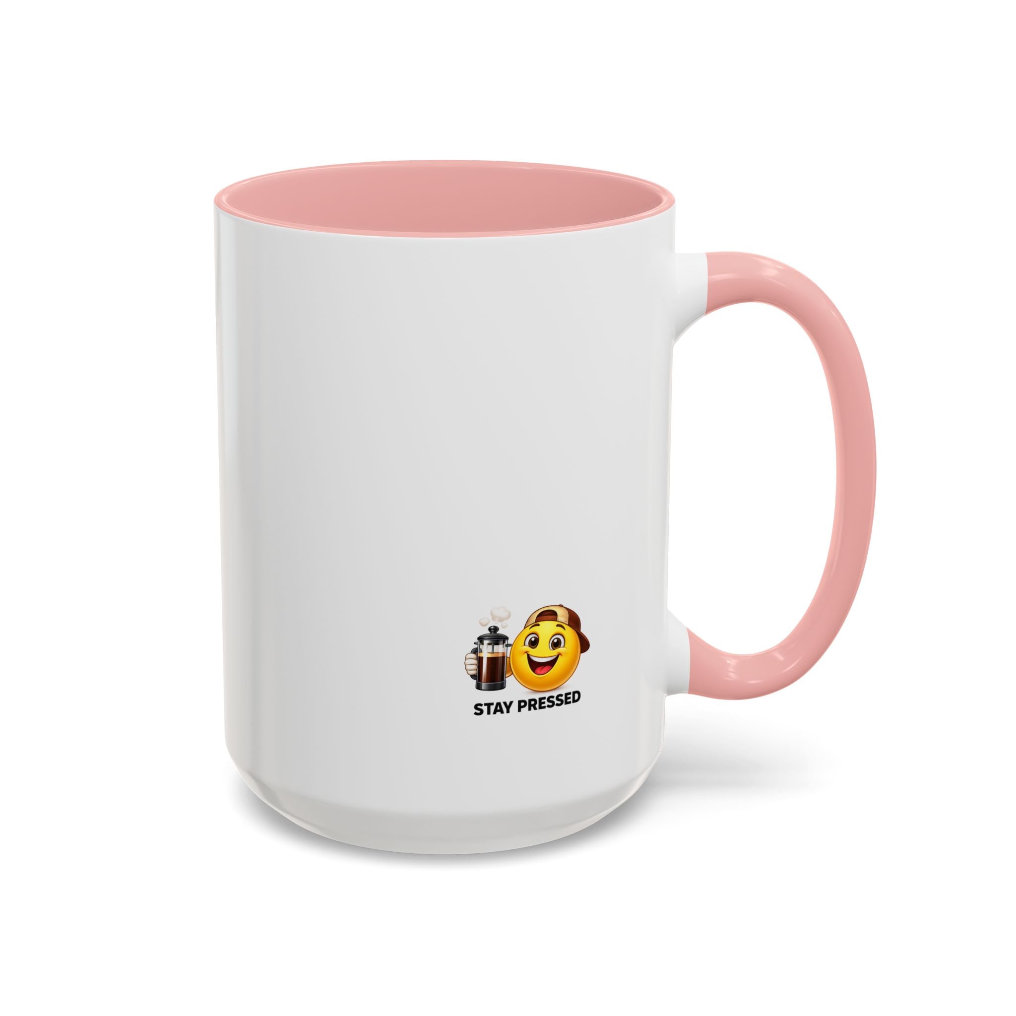 Stay Pressed Coffee Mug — Funny Espresso Emoji Accent Ceramic Mug (11/15oz)