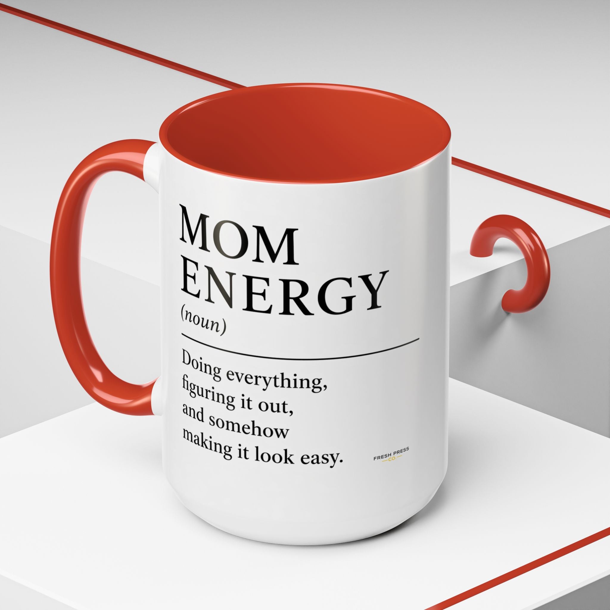 "Mom Energy" Coffee Mug —  Accent Mug (11/15oz)