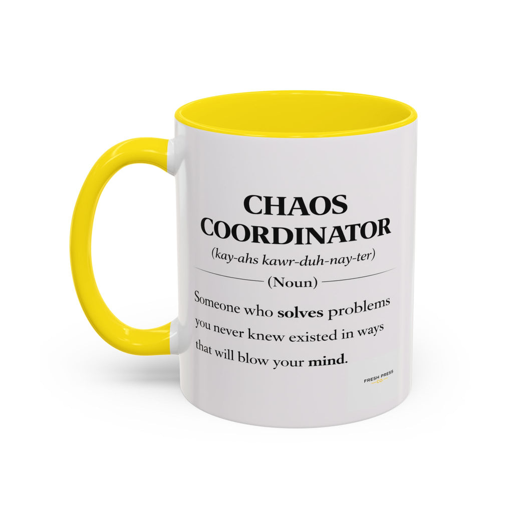 "Chaos Coordinator" Coffee Mug — Funny Definition Mug for Problem Solvers (11/15oz)