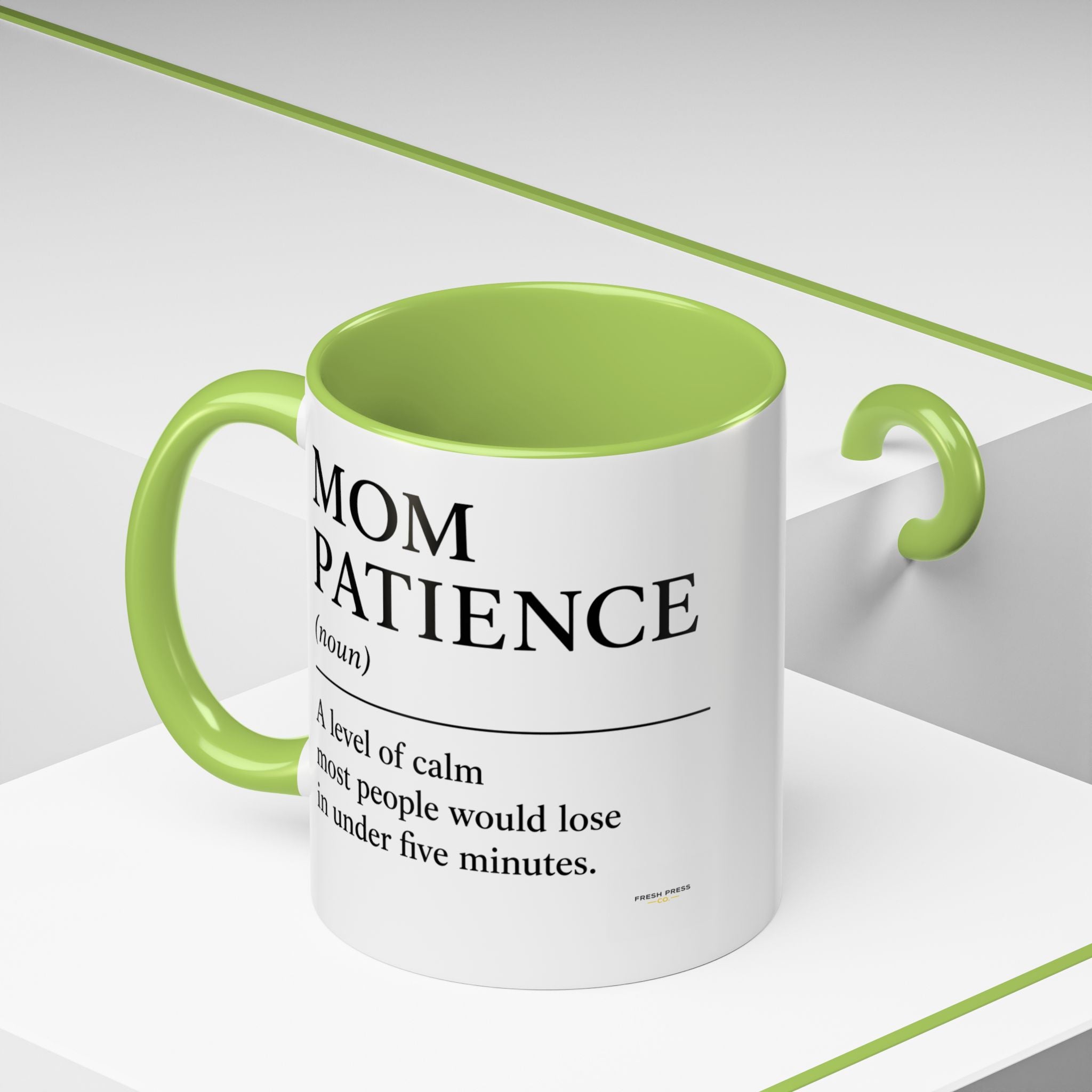 Stay Pressed Coffee Mug — Funny Espresso Emoji Accent Ceramic Mug (11/15oz)