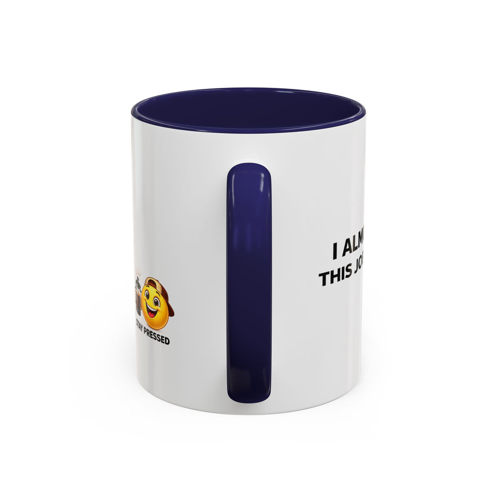 "I almost quit this job everyday" Espresso Mug — Funny Coffee Emoji Accent Mug (11/15 oz)
