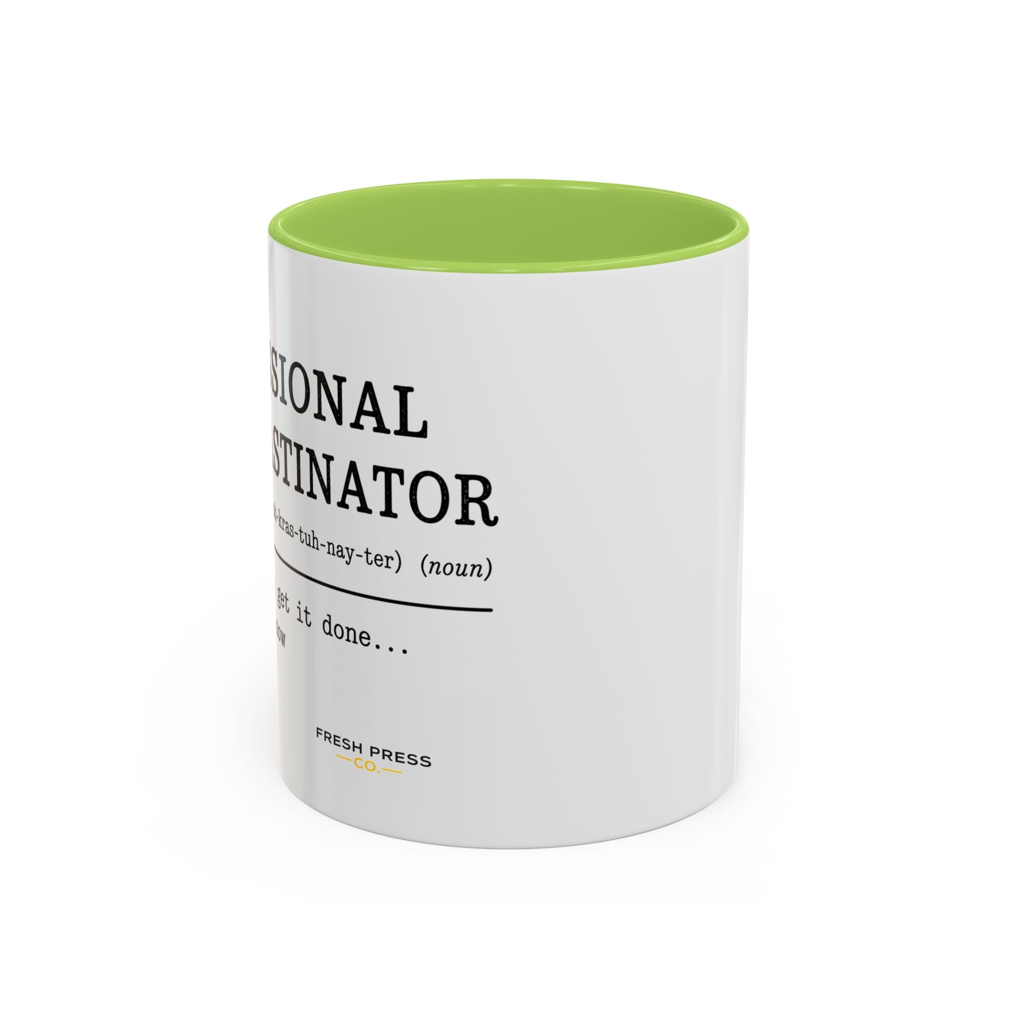 "Professional Procrastinator" Accent Coffee Mug — Funny Student Gift (11/15oz)