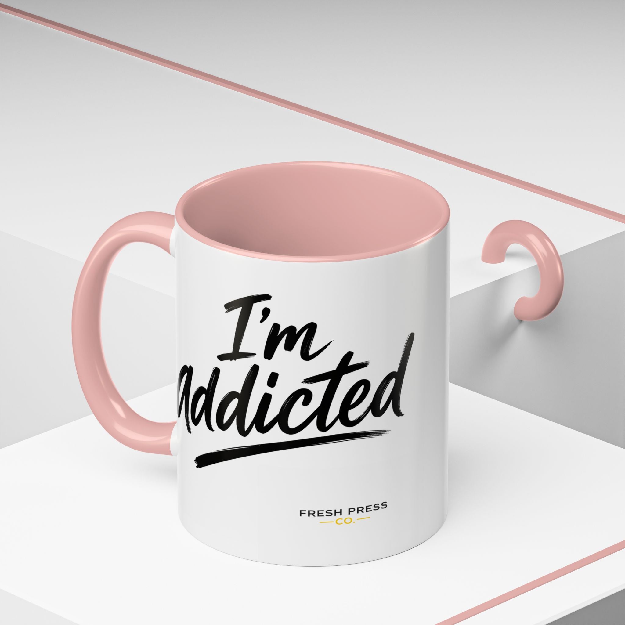"Im Addicted" Coffee Mug – Funny Emoji Espresso Cup (11/15oz)
