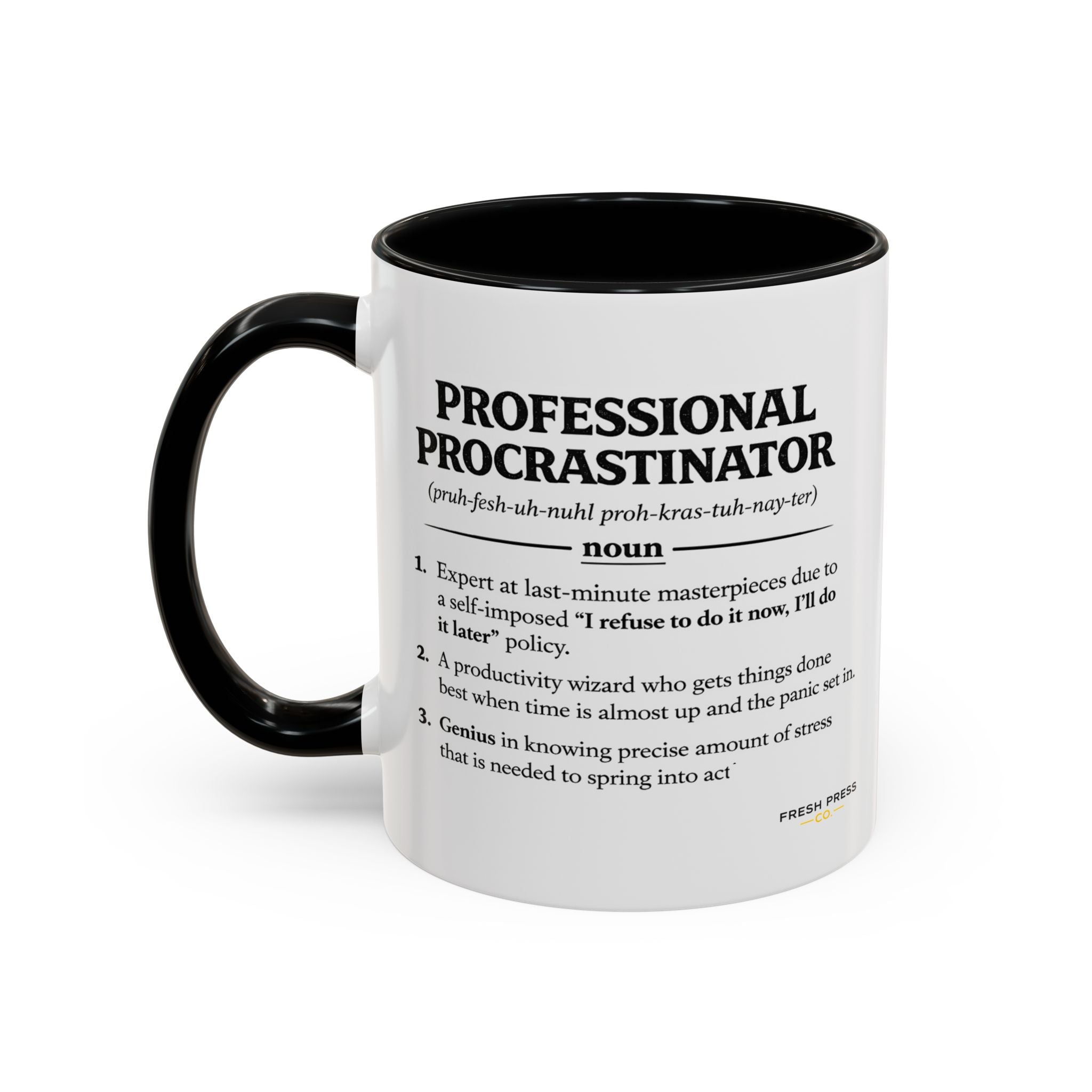 "Professional Procrastinator" Coffee Mug - accent Mug (11/15 oz)