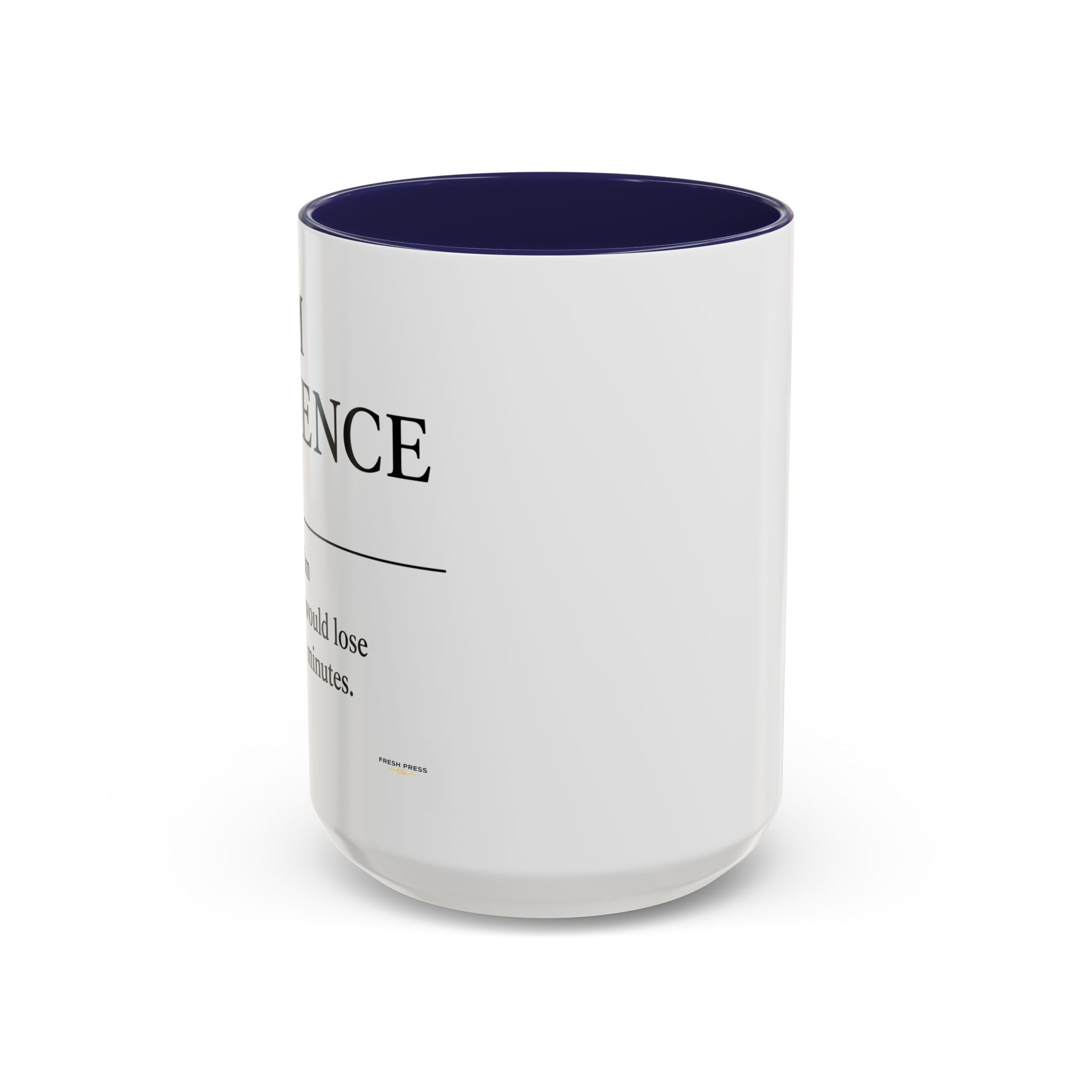 Stay Pressed Coffee Mug — Funny Espresso Emoji Accent Ceramic Mug (11/15oz)