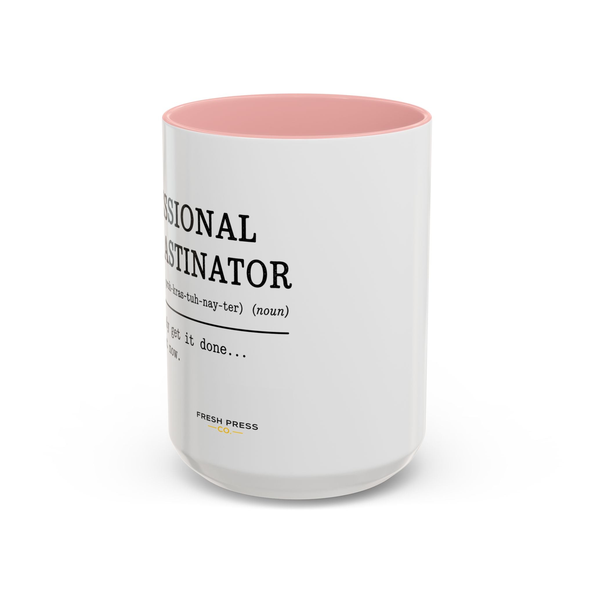 "Professional Procrastinator" Accent Coffee Mug — Funny Student Gift (11/15oz)