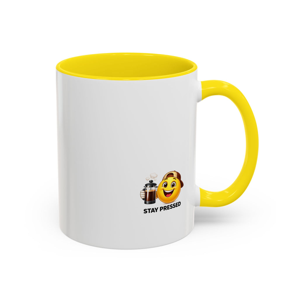 "I almost quit this job everyday" Espresso Mug — Funny Coffee Emoji Accent Mug (11/15 oz)