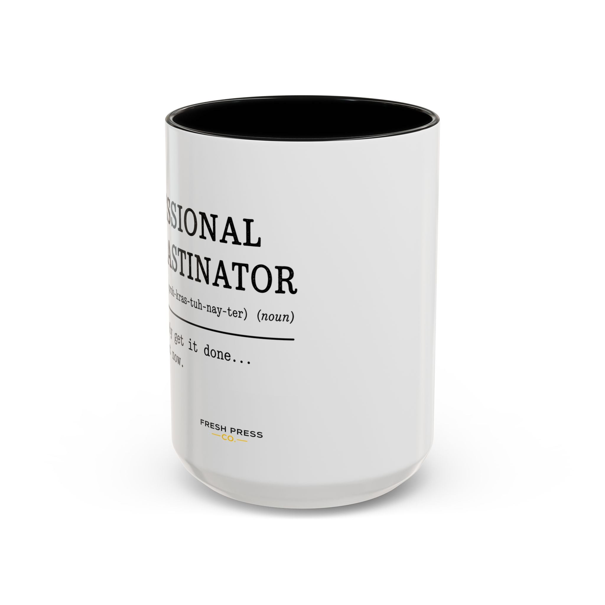 "Professional Procrastinator" Accent Coffee Mug — Funny Student Gift (11/15oz)
