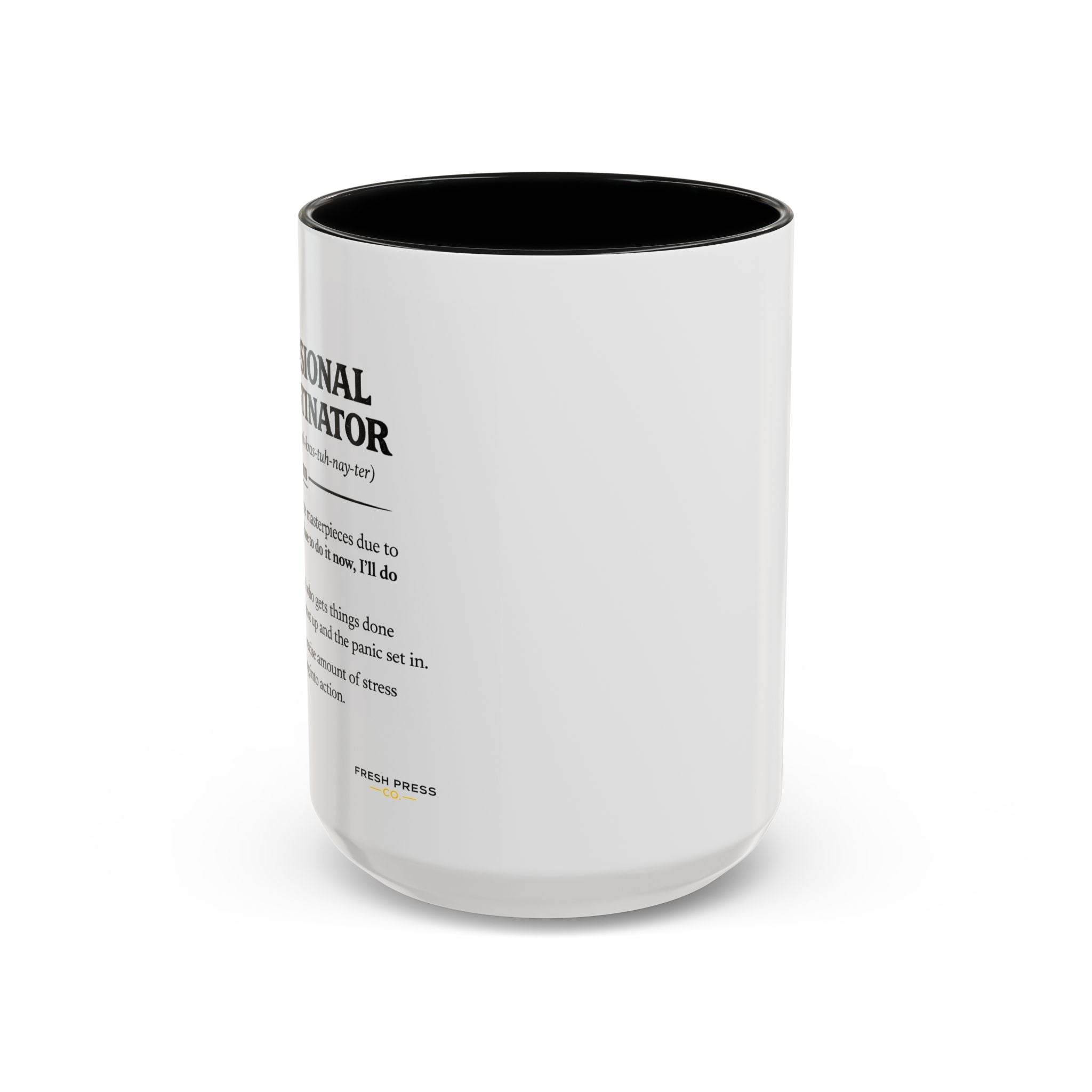 "Professional Procrastinator" Coffee Mug - accent Mug (11/15 oz)