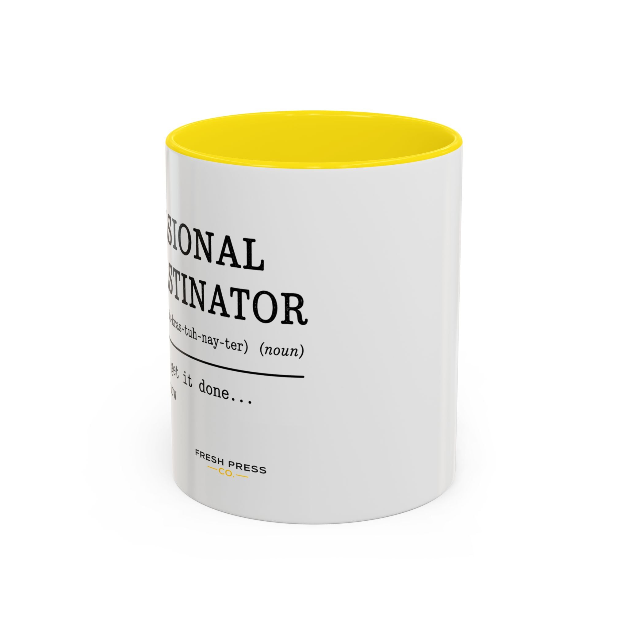 "Professional Procrastinator" Accent Coffee Mug — Funny Student Gift (11/15oz)