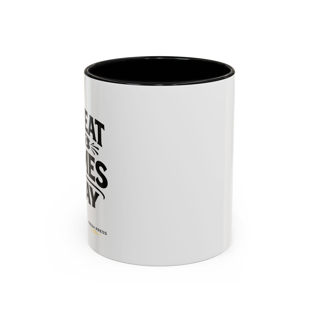 "I Reheat This Four Times A Day" Coffee Mug — Fun Espresso Emoji Accent Mug (11/15oz)