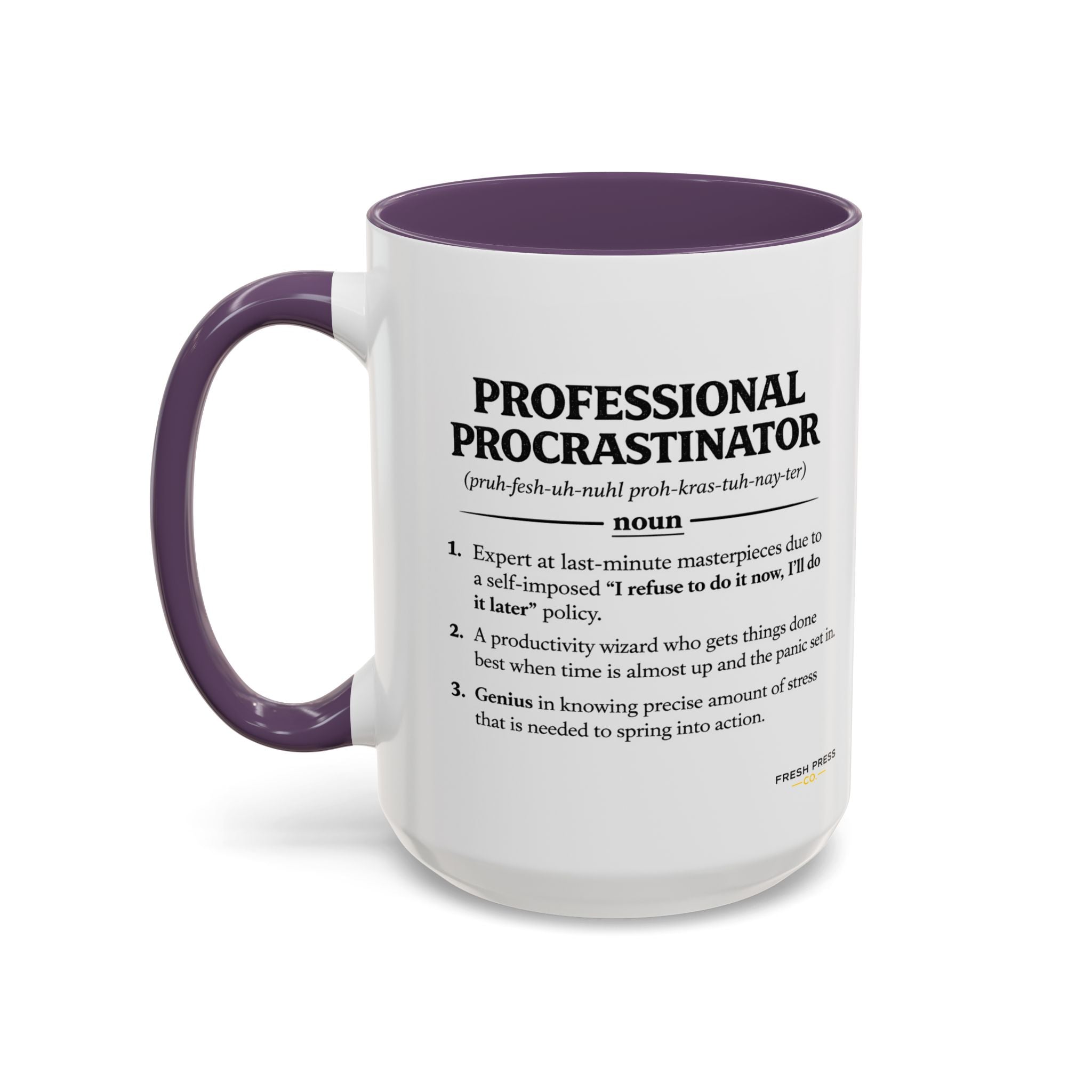 "Professional Procrastinator" Coffee Mug - accent Mug (11/15 oz)