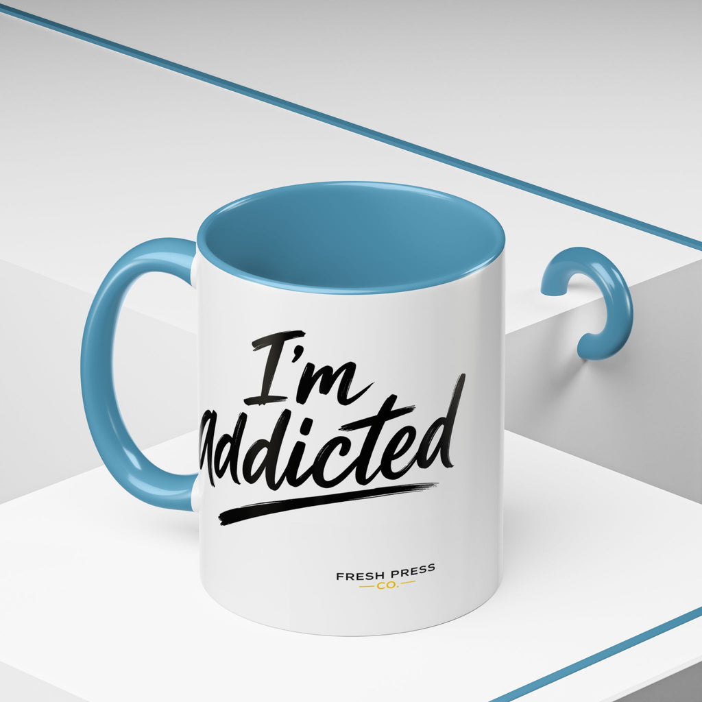 "Im Addicted" Coffee Mug – Funny Emoji Espresso Cup (11/15oz)
