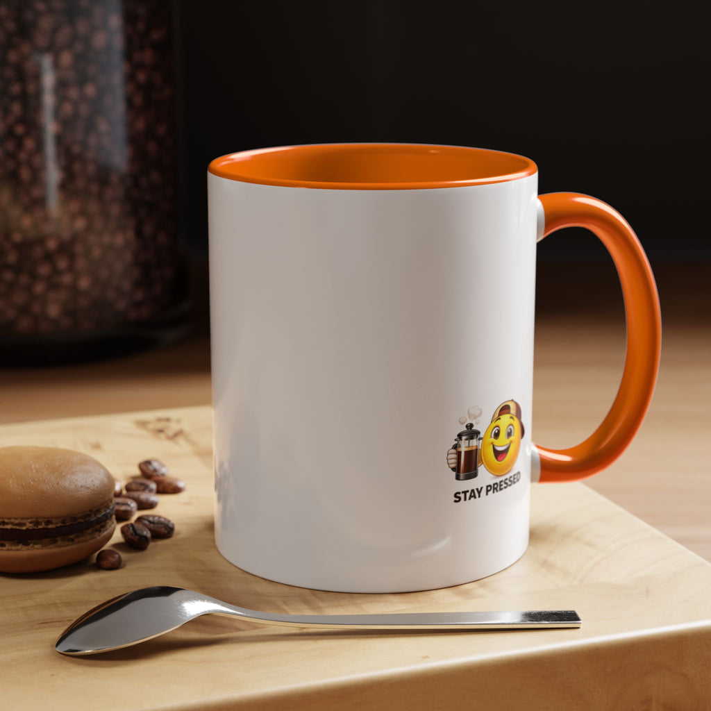 "I almost quit this job everyday" Espresso Mug — Funny Coffee Emoji Accent Mug (11/15 oz)