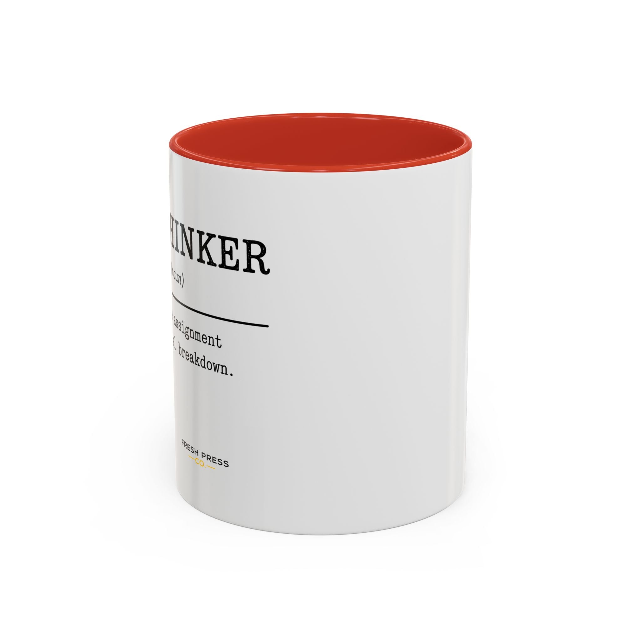 "Overthinker" Coffee Mug — Funny Accent Mug (11/15 oz)