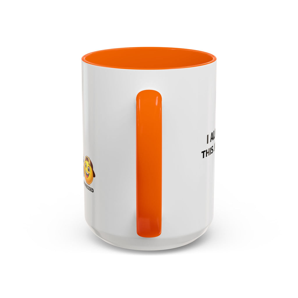 "I almost quit this job everyday" Espresso Mug — Funny Coffee Emoji Accent Mug (11/15 oz)