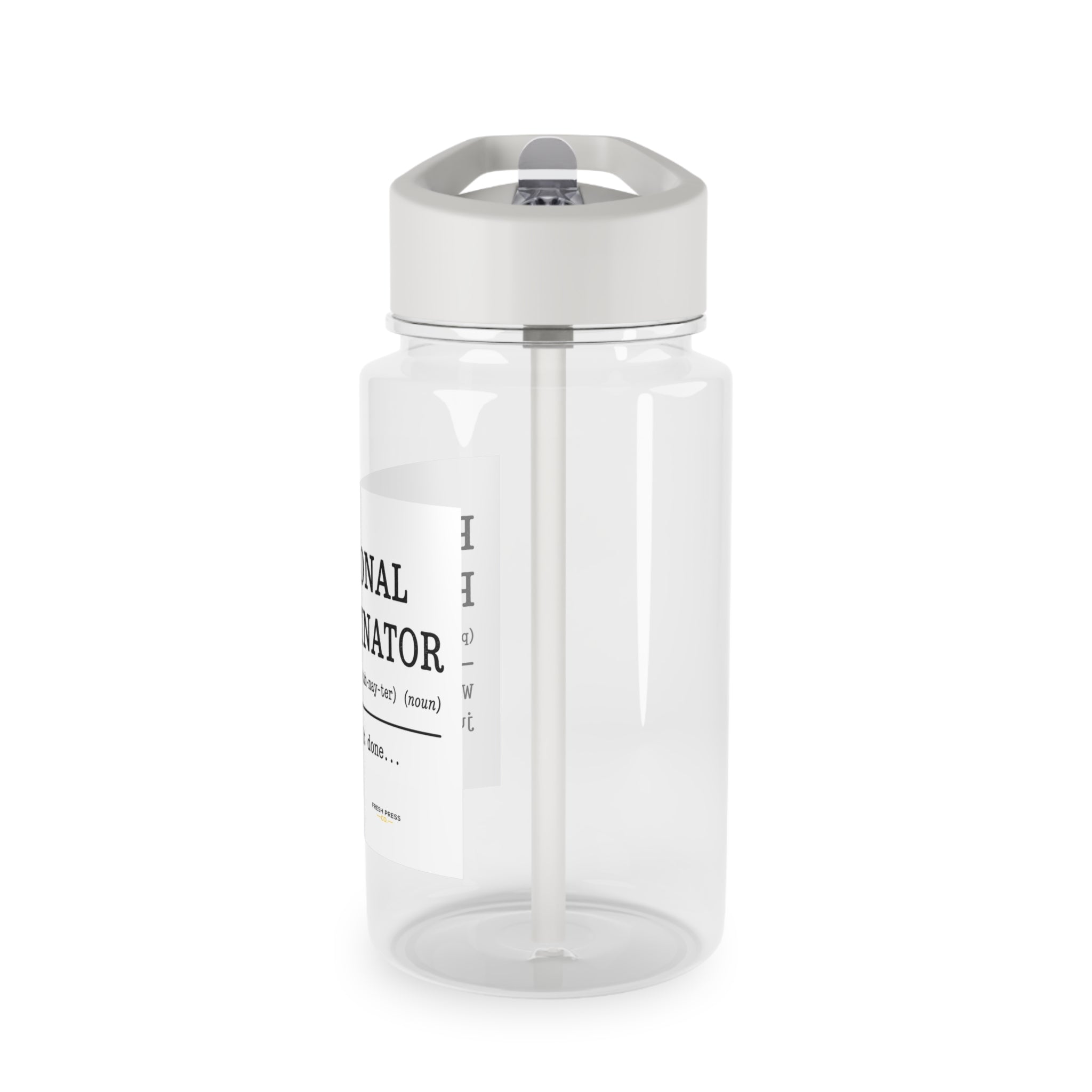 “Professional Procrastinator” Clear Tritan Bottle with Straw (Funny Desk Gift)