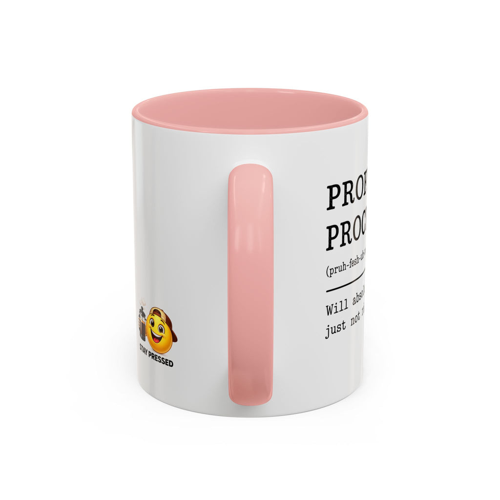 "Professional Procrastinator" Accent Coffee Mug — Funny Student Gift (11/15oz)
