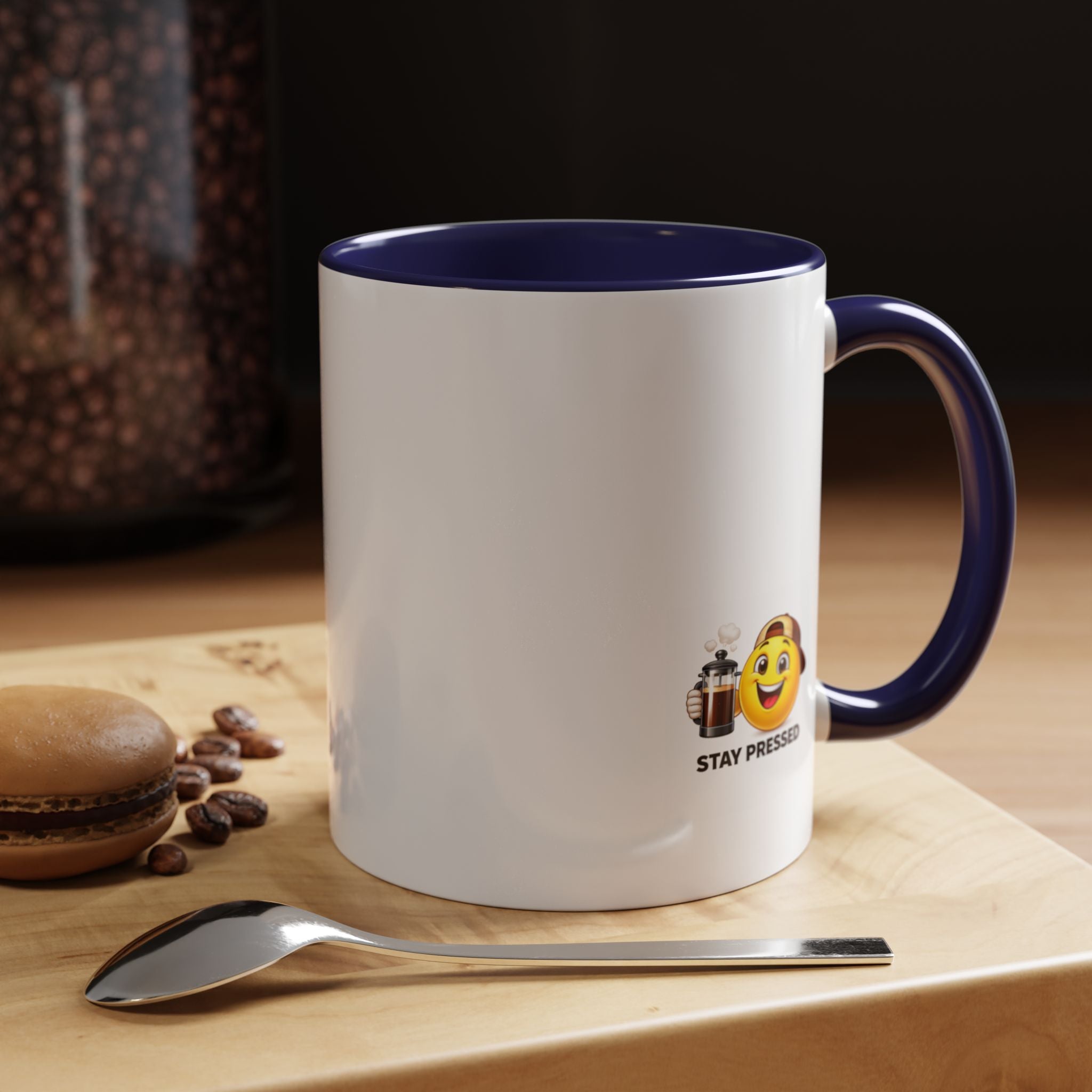 "I almost quit this job everyday" Espresso Mug — Funny Coffee Emoji Accent Mug (11/15 oz)