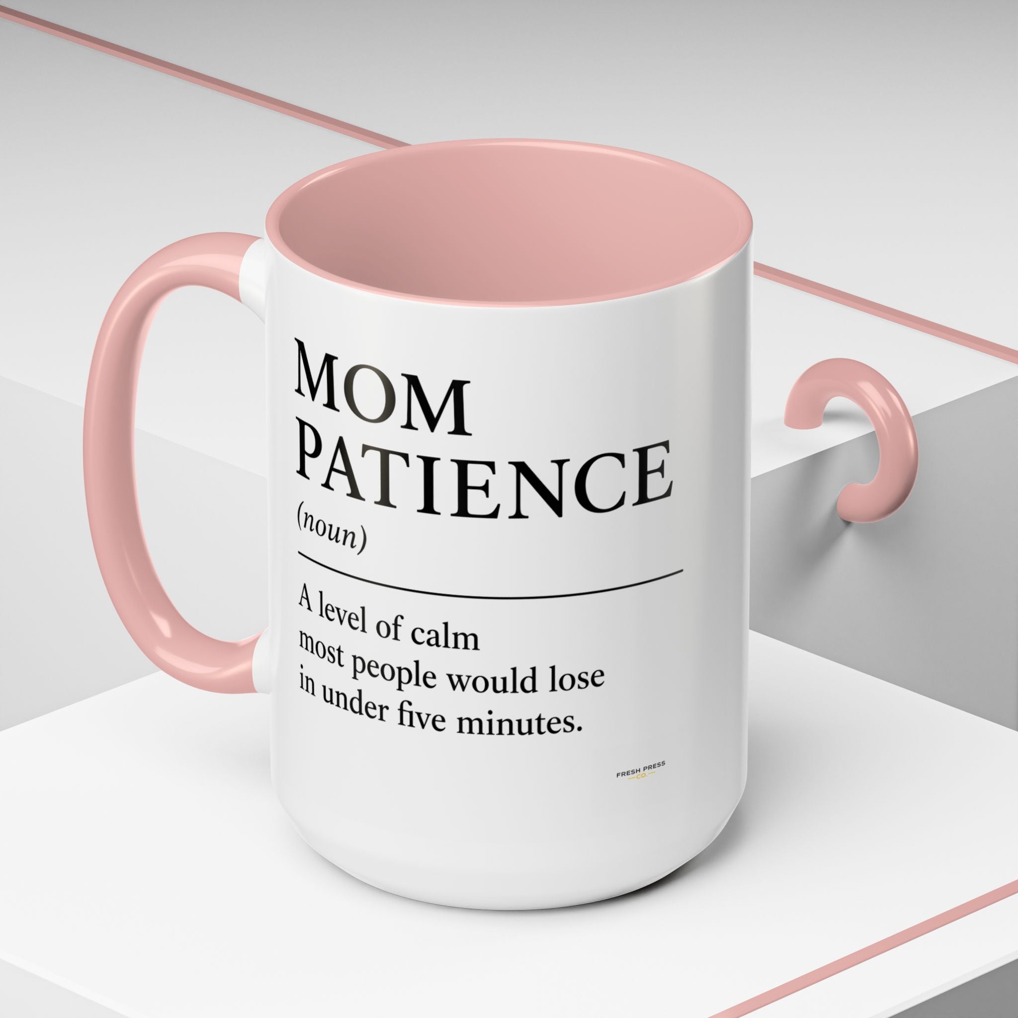 Stay Pressed Coffee Mug — Funny Espresso Emoji Accent Ceramic Mug (11/15oz)