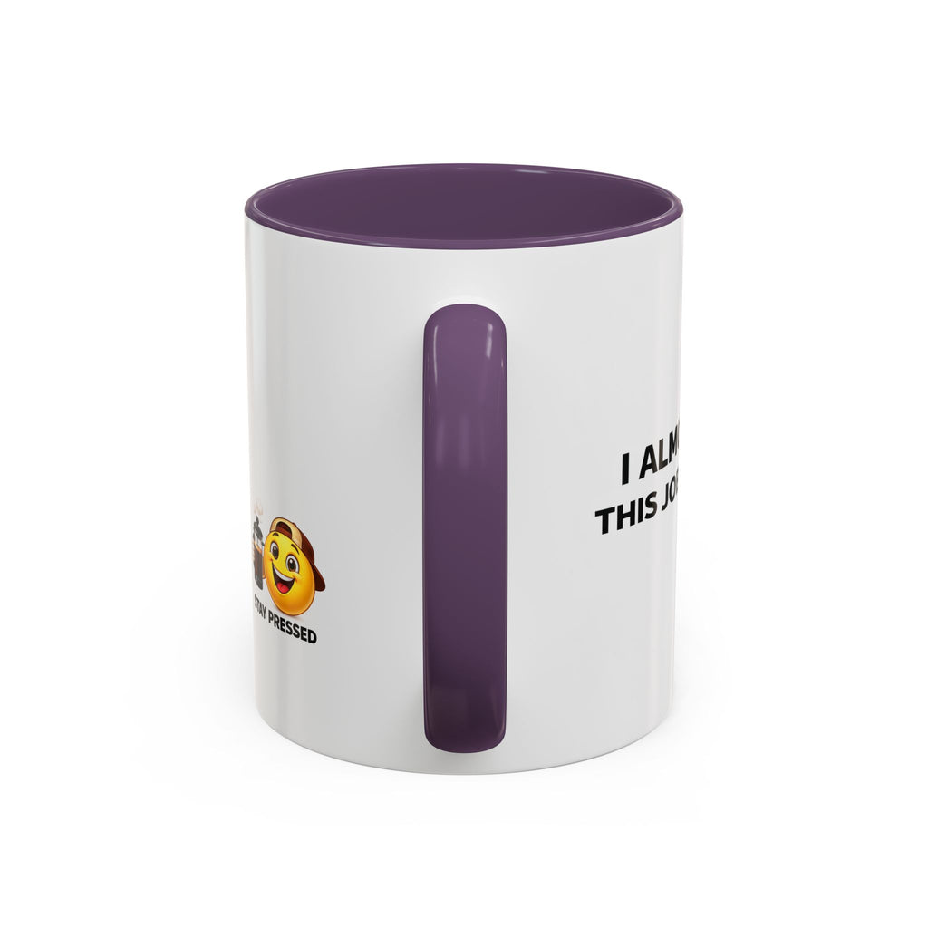 "I almost quit this job everyday" Espresso Mug — Funny Coffee Emoji Accent Mug (11/15 oz)