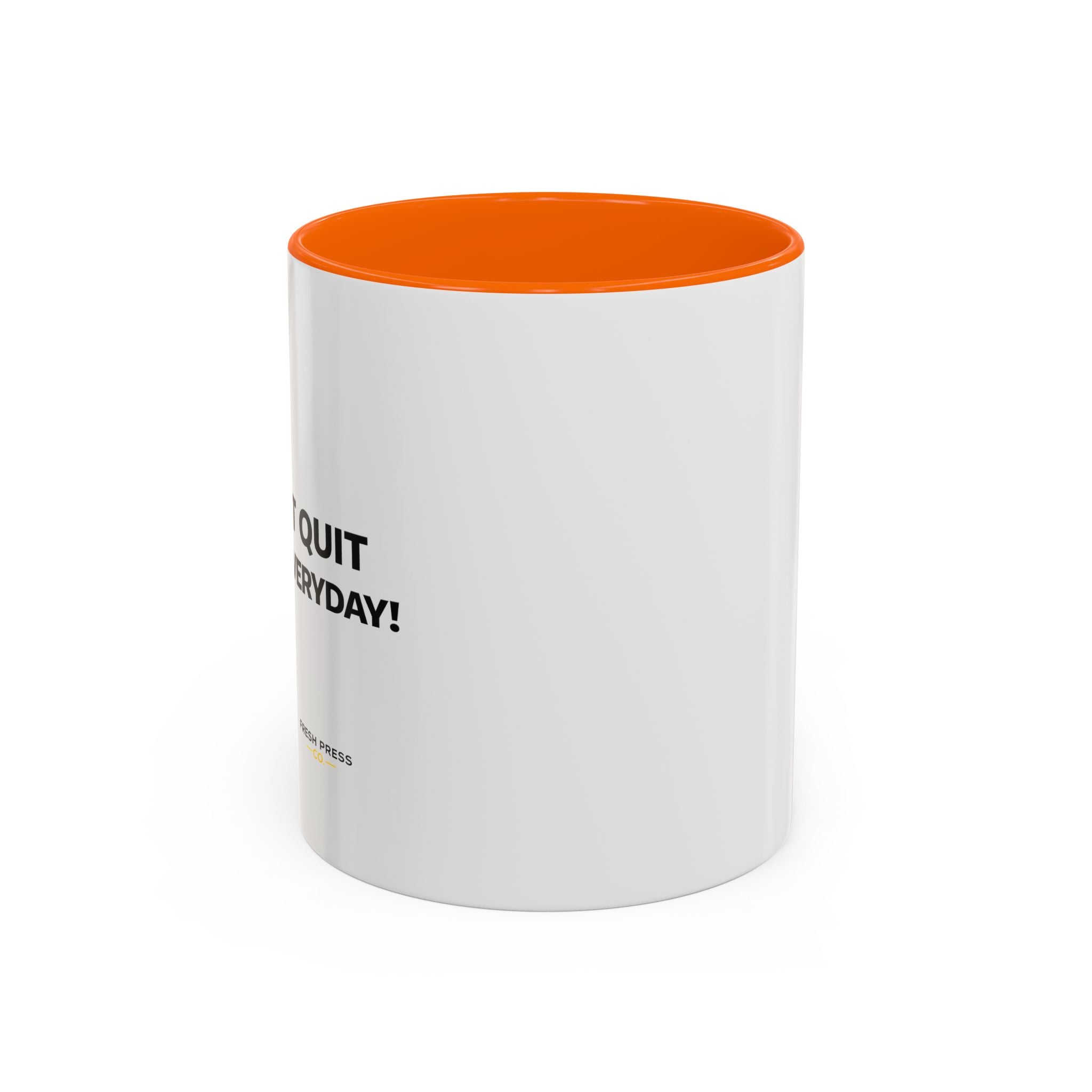 "I almost quit this job everyday" Espresso Mug — Funny Coffee Emoji Accent Mug (11/15 oz)