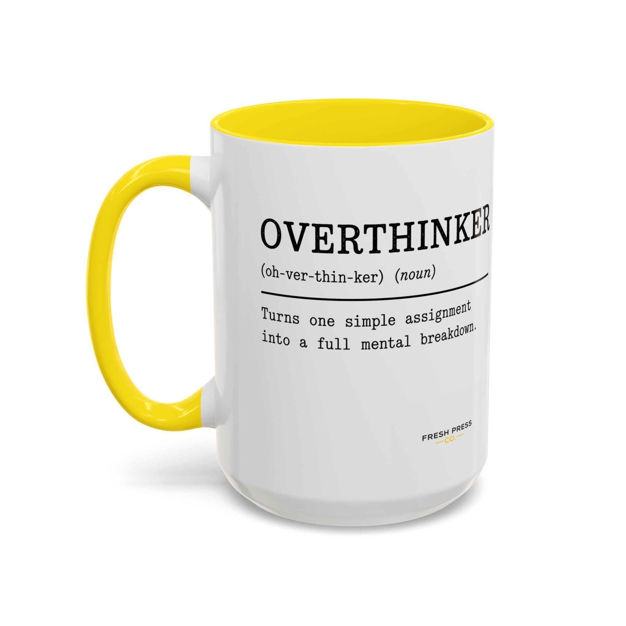 "Overthinker" Coffee Mug — Funny Accent Mug (11/15 oz)